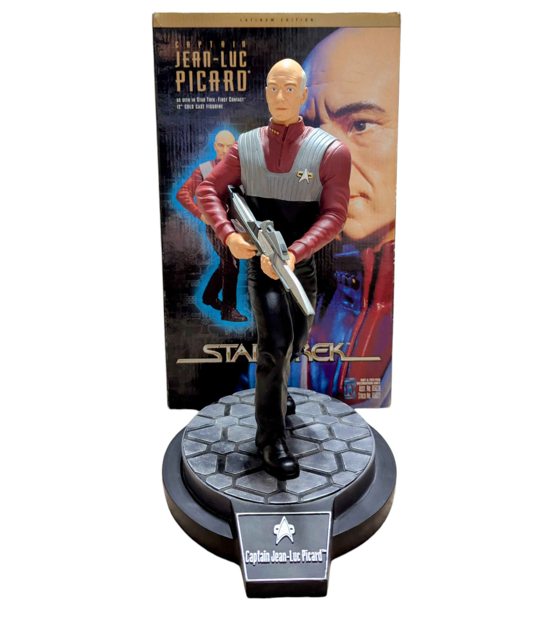 1997 Playmates Star Trek Captain Jean-Luc Picard Cold Cast Figurine 12inch image 4