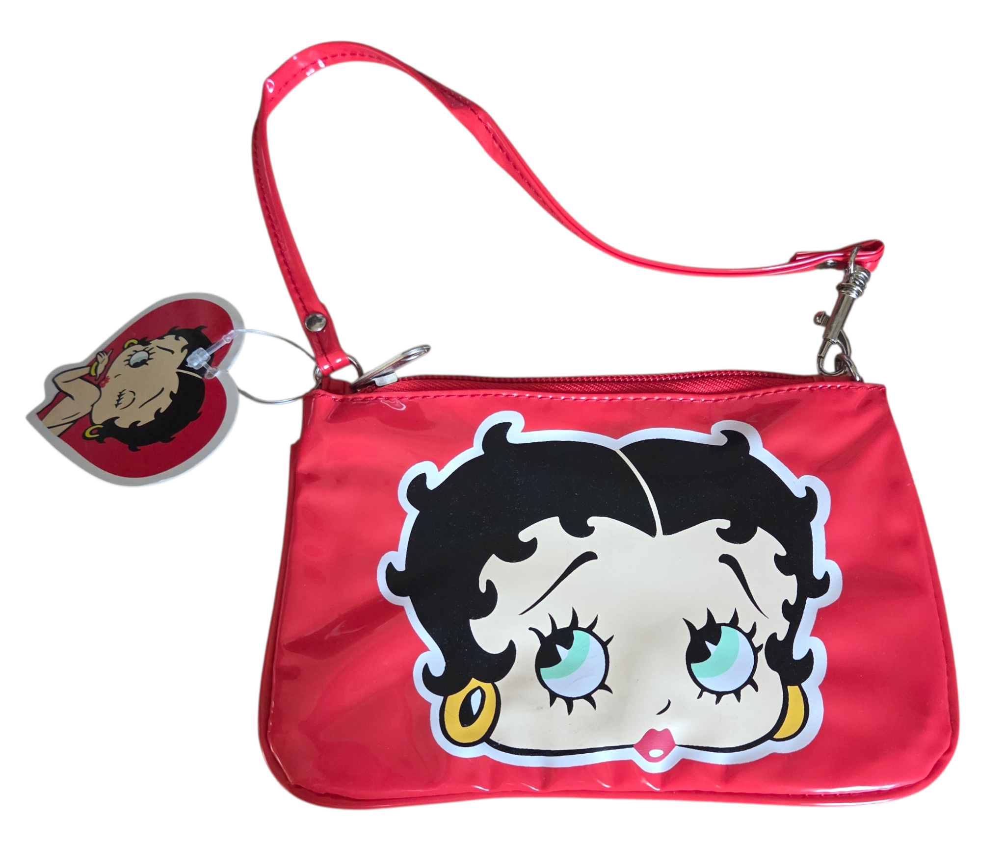 2006 Romar Betty Boop Red Logo Face Vinyl Zippered Makeup Mini Bag
