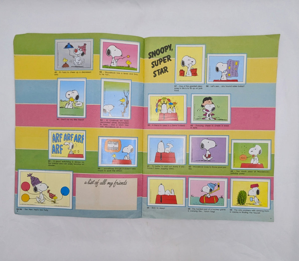 1986 Panini Peanuts I Love Snoppy Sticker Album - Complete image 7