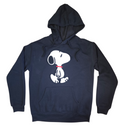 Peanuts Snoopy Hoodie Black Embroidered Pullover Sweatshirt Size Small