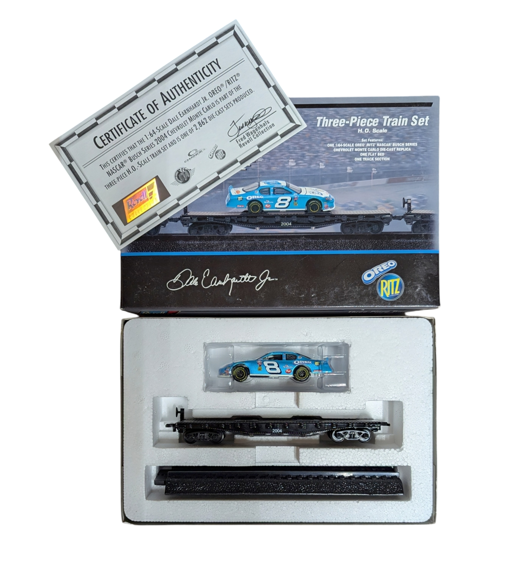 2004 Revell Dale Earnhardt Jr. #8 Oreo Ritz 3 Piece Train Set H.O. Scale image 2