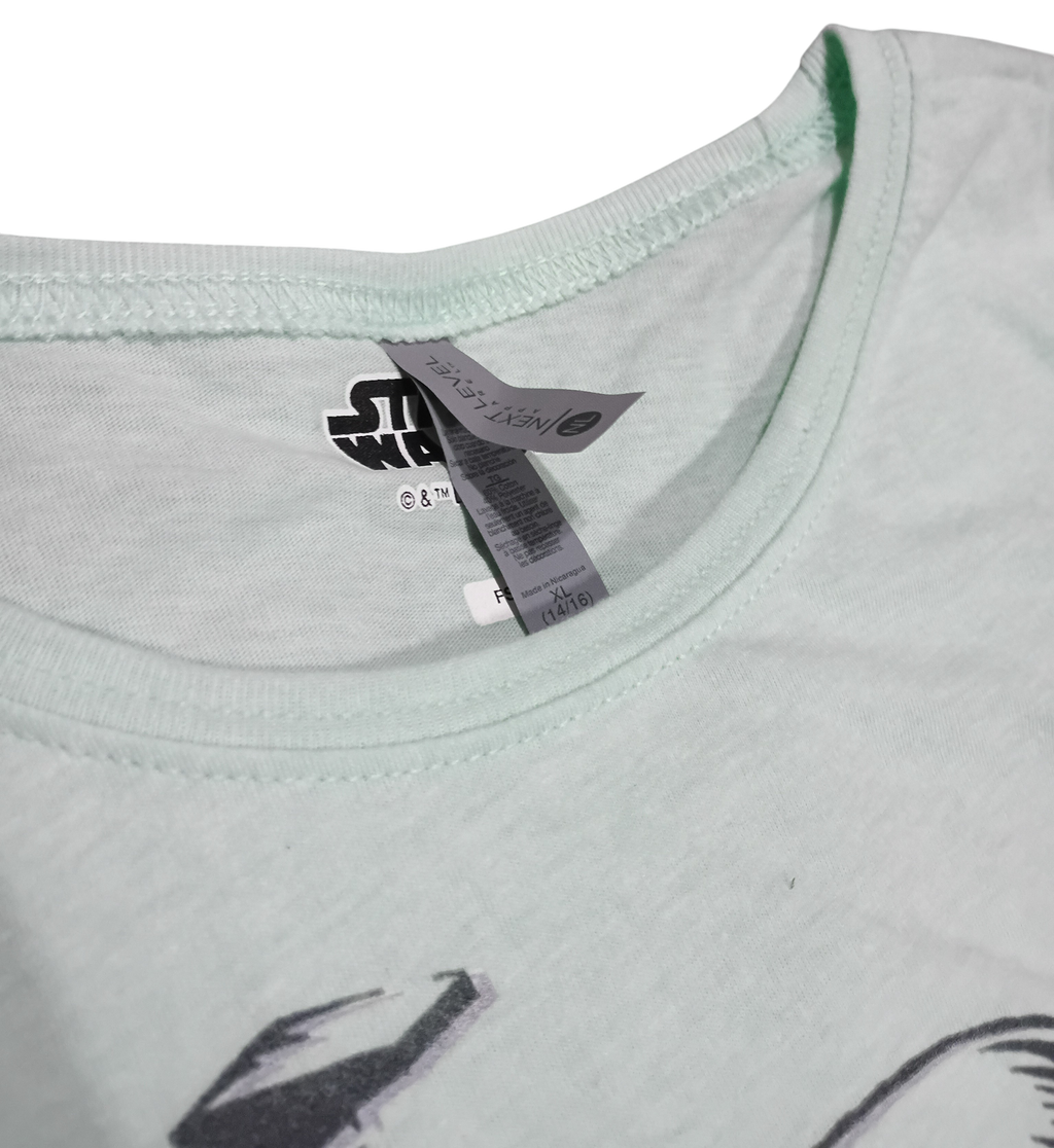 Star Wars The Book Of Boba Fett Bounty Hunter Helmet Mint Green Girls T-Shirt XL image 3