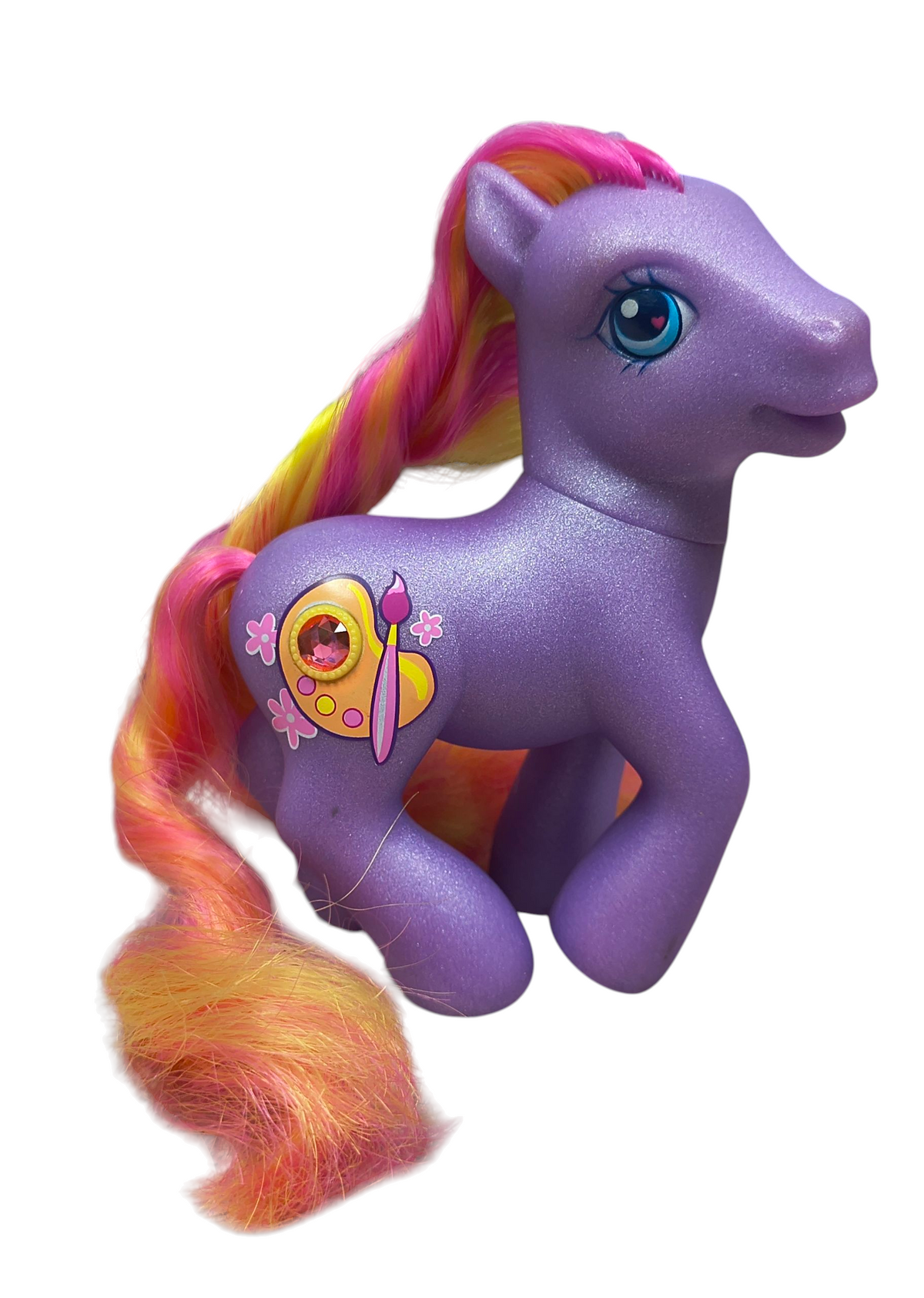 2003 My Little Pony MLP G3 Dibble Dabble Pink Jewel Artist Pallet Design