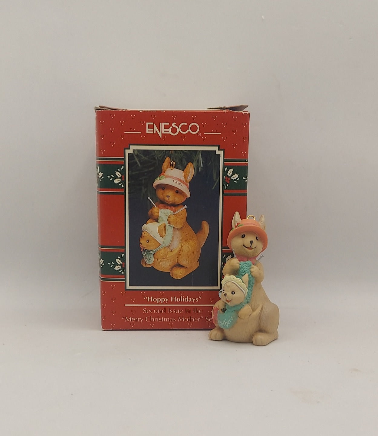 1992 Enesco Treasury Hoppy Holidays Christmas Ornament