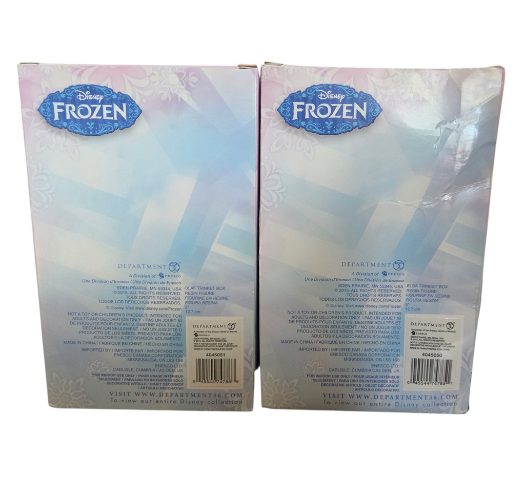 2015 Department 56 Disney Frozen Elsa & Olaf Trinket Boxes #4045050/#4045051 image 3