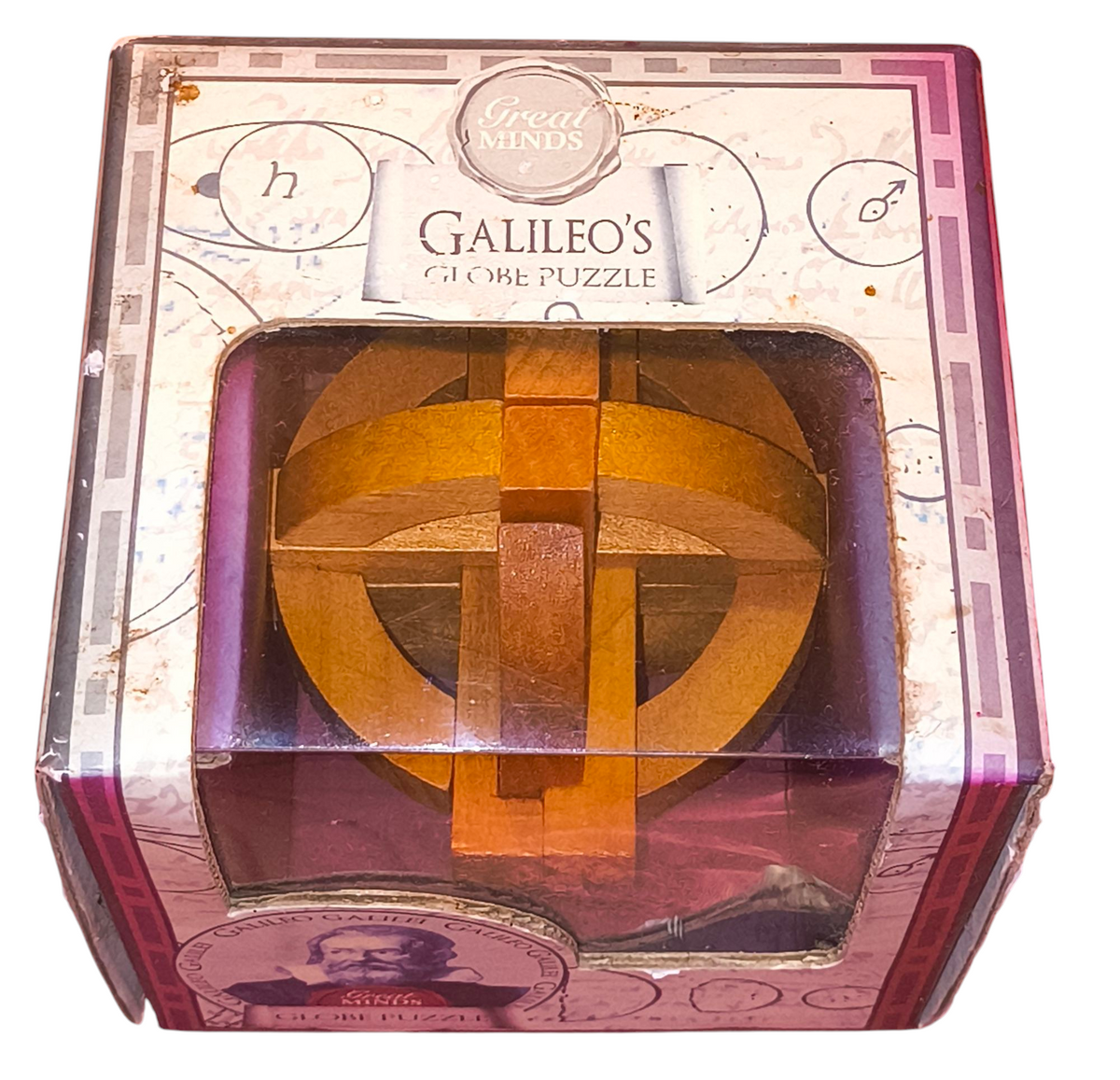 2002 Professor Puzzle Great Minds Galileo's Globe Puzzle Wooden EUC image 2