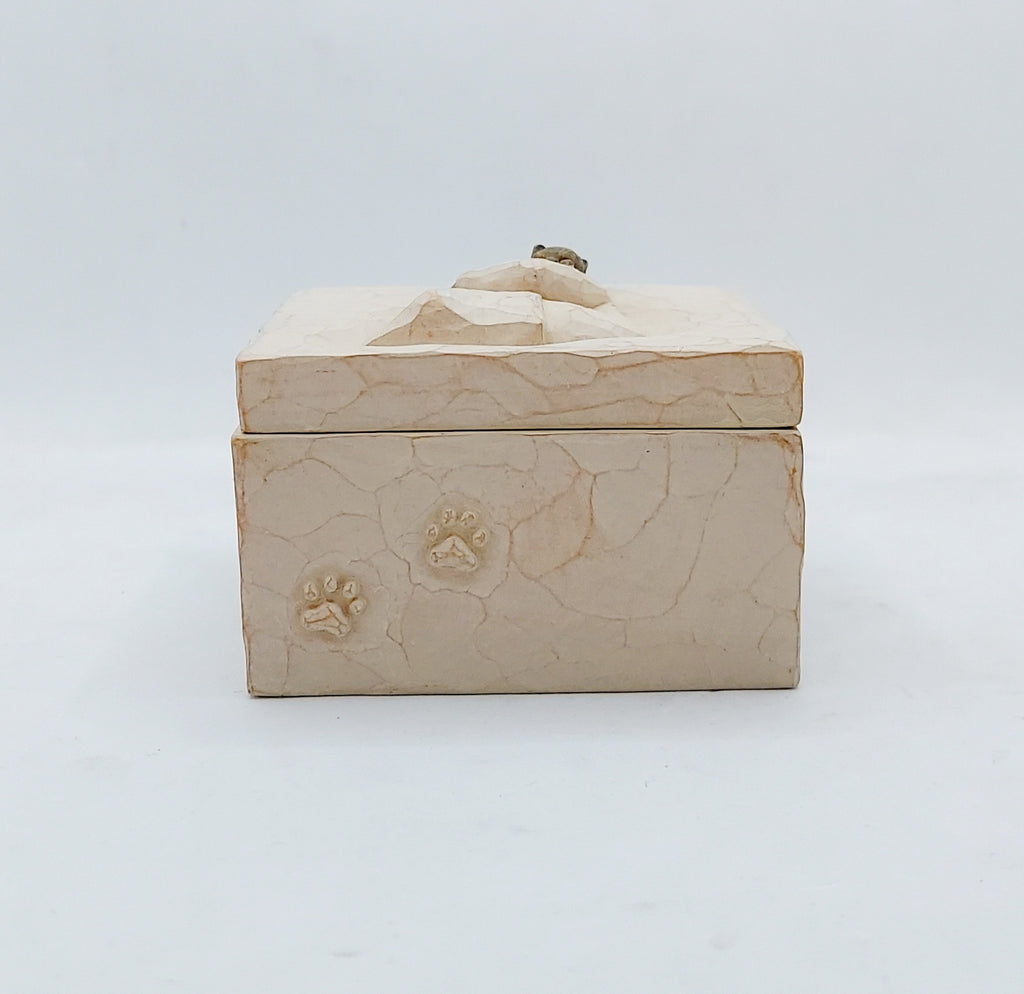 2003 Willow Tree Comfort Keepsake Memory Trinket Box Girl & Cat Paw Prints image 3