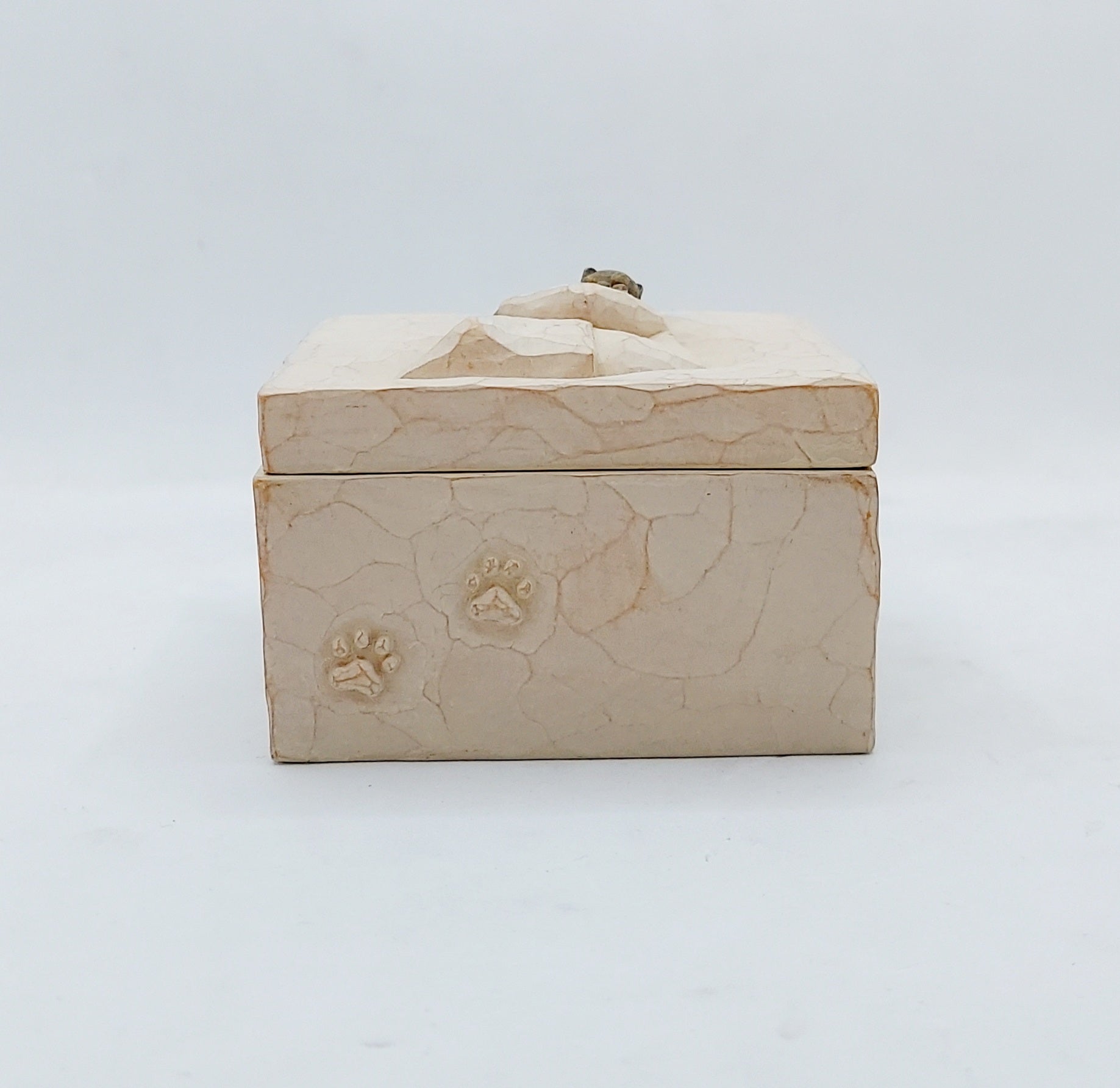 2003 Willow Tree Comfort Keepsake Memory Trinket Box Girl & Cat Paw Prints image 3