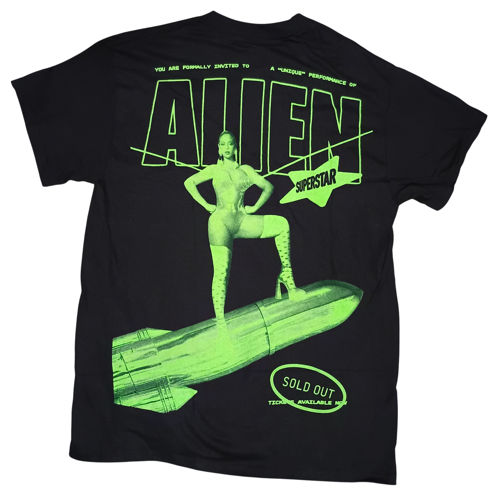 2023 RWT Renaissance World Tour Beyoncé Alien Superstar Black T Shirt Medium image 2