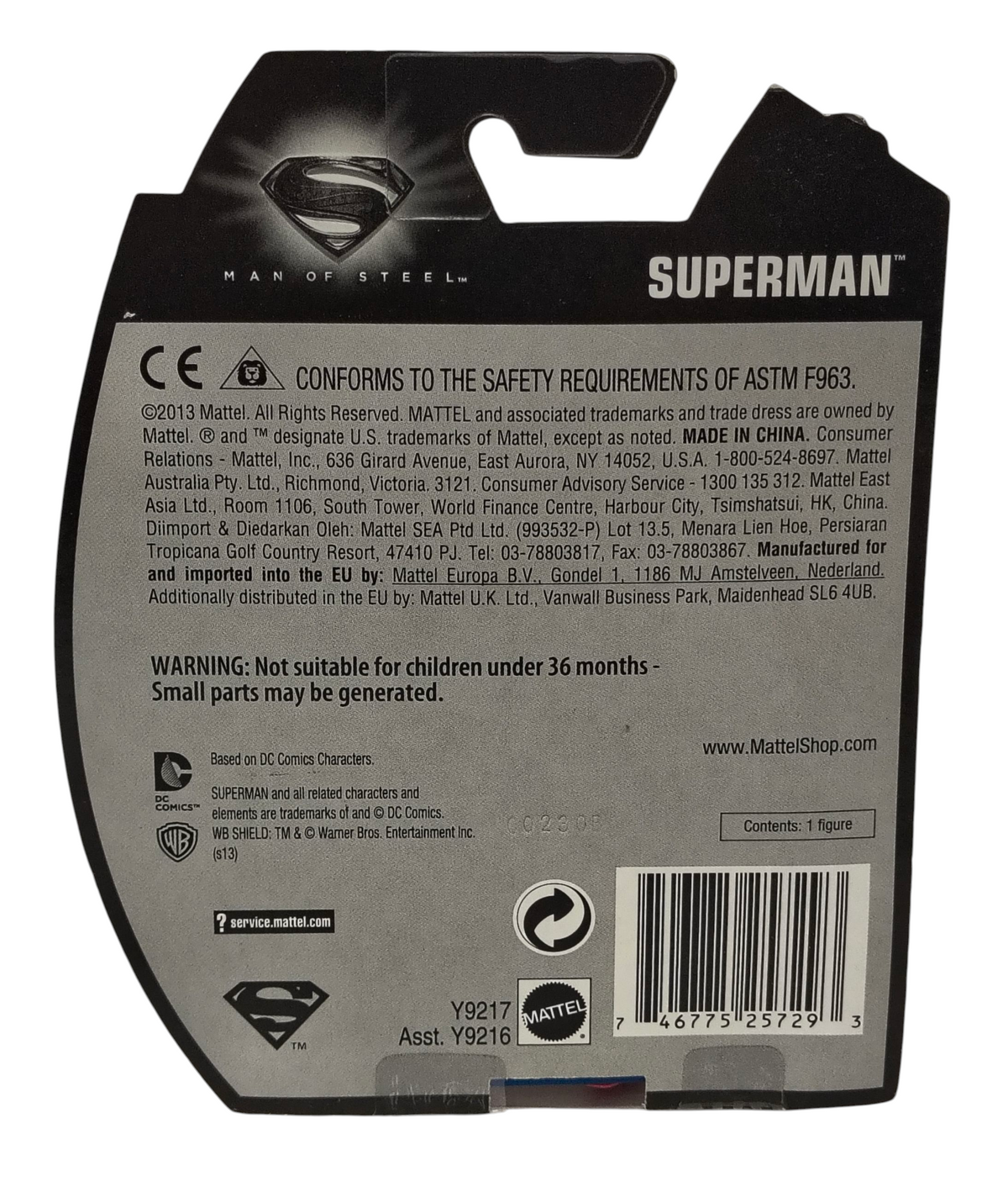 2013 Mattel DC Comics Man Of Steel Armor Suit Superman 3.75" Figure Y9217 image 2
