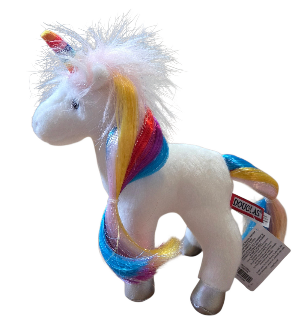 Douglas Cuddle Toys White Rainbow Unicorn Stuffed Animal Cute Colorful Plush