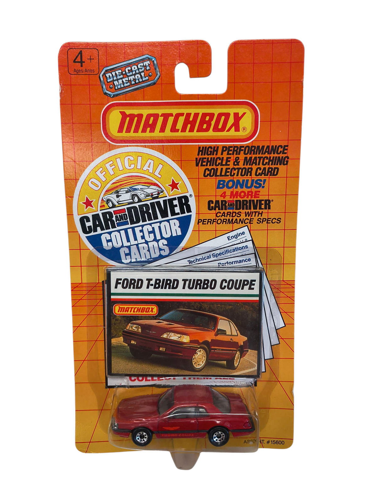 1989 Matchbox Official Car & Driver Collector Cards Ford T-Bird Turbo Coupe