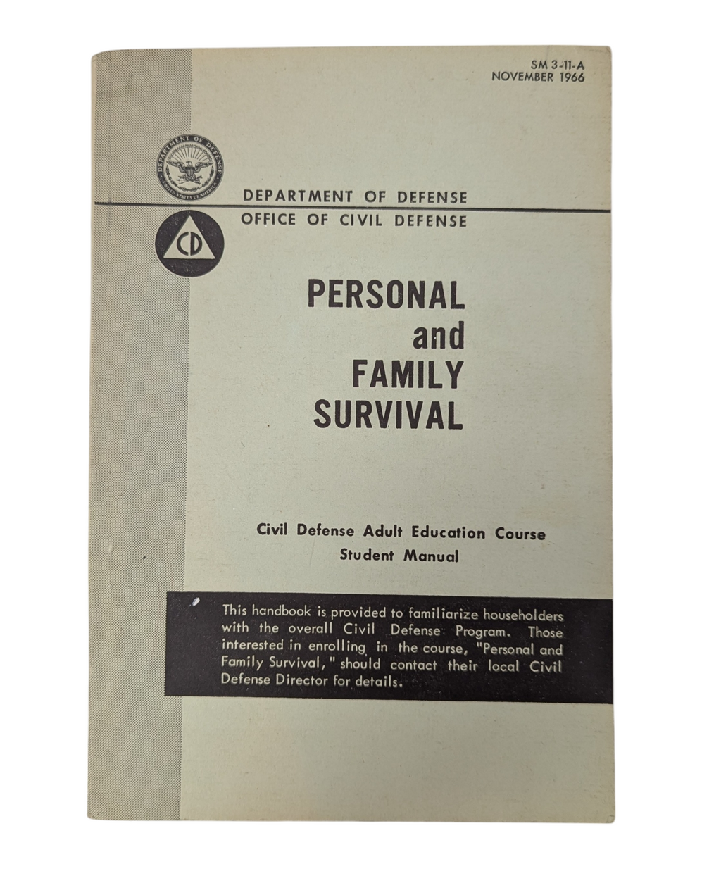 1966 Department Of Defense Personal And Family Survival Paperback Book & Letter