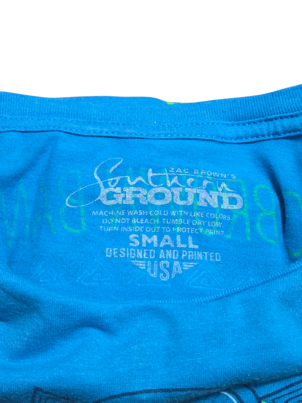 2016 Zac Brown Band Black Out The Sun Tour Ladies Size Small Blue T-Shirt image 3