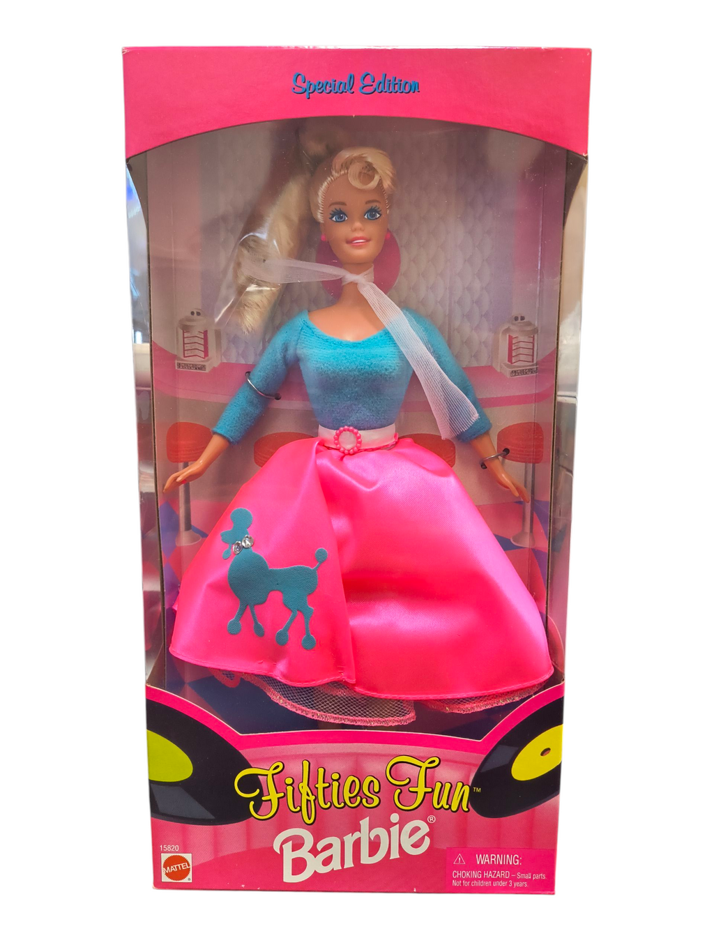 1996 Mattel Fifties Fun Barbie Doll Special Edition w/ Poodle Skirt 15820