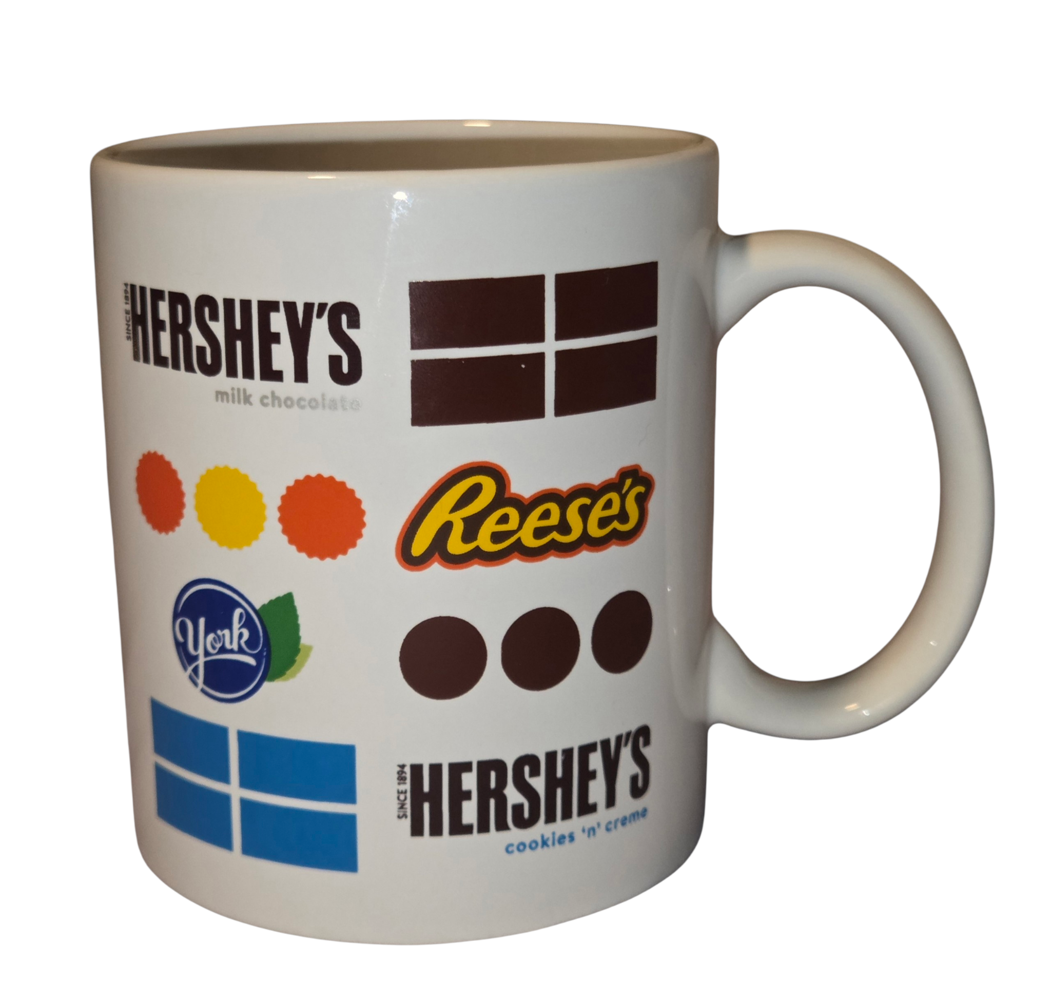 Galerie Hersheys Brands Milk Chocolate, Reeses, York, Cookies & Cream Mug