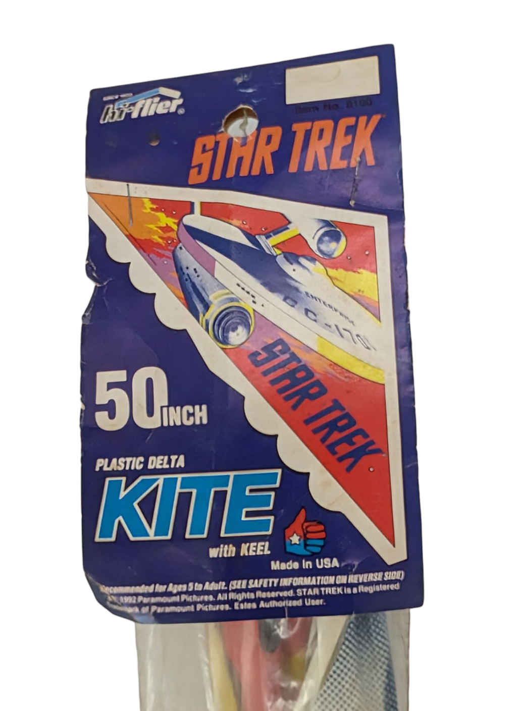 1992 Hi-Flier Star Trek U.S.S. Enterprise Plastic Delta Kite W Keel image 3
