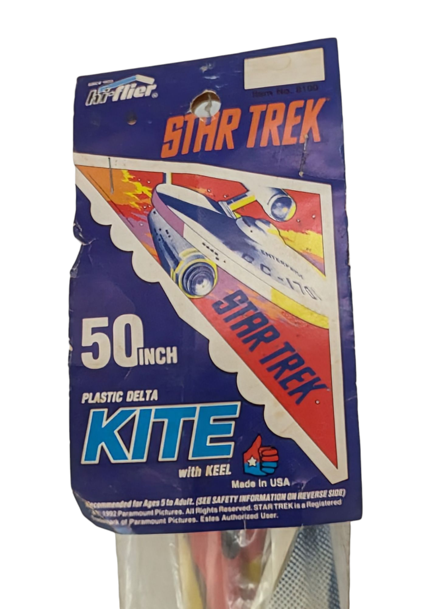 1992 Hi-Flier Star Trek U.S.S. Enterprise Plastic Delta Kite W Keel image 3