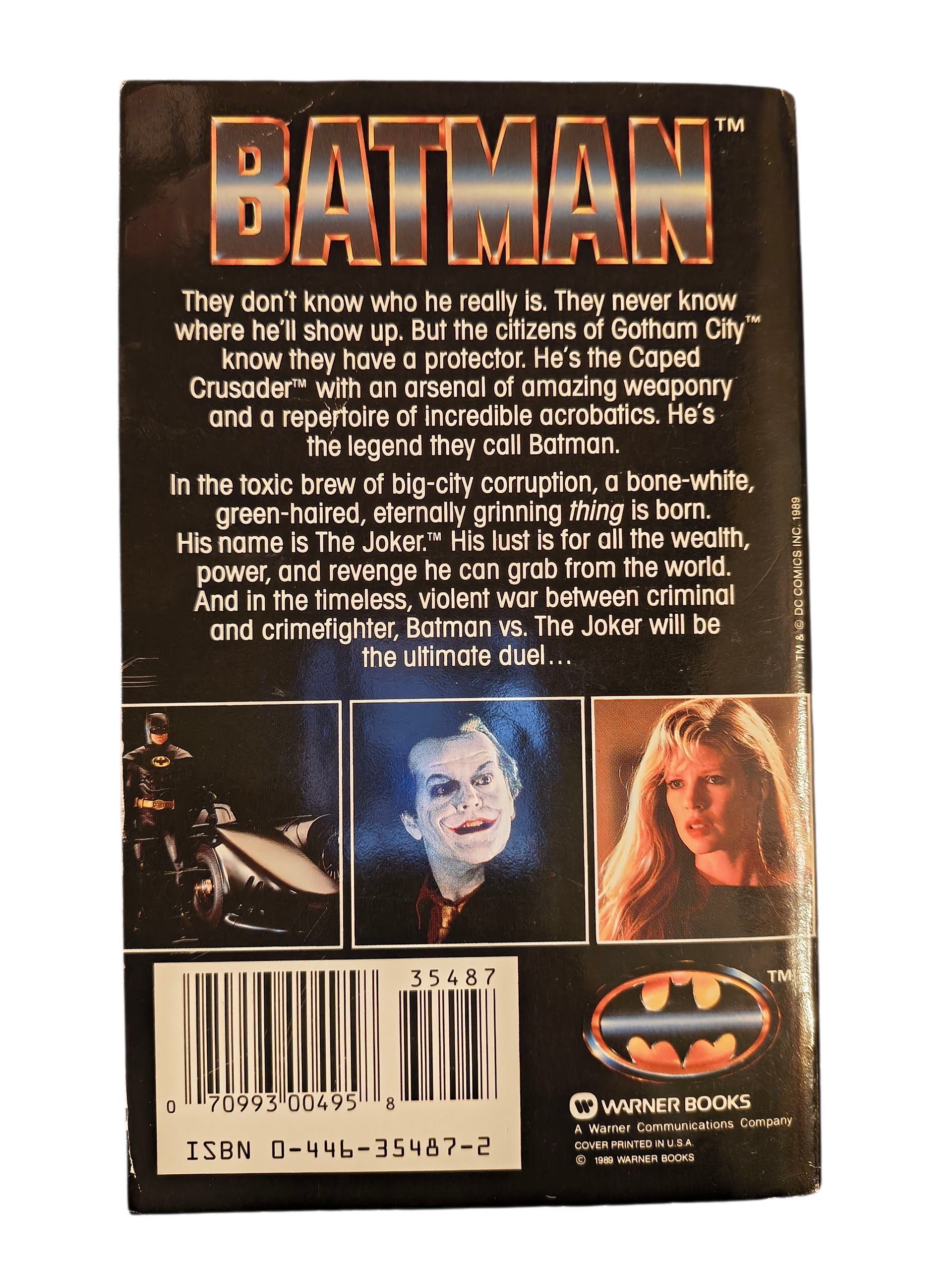 1989 Warner Books Batman Novelization By Craig Gardner Paperback Book image 2