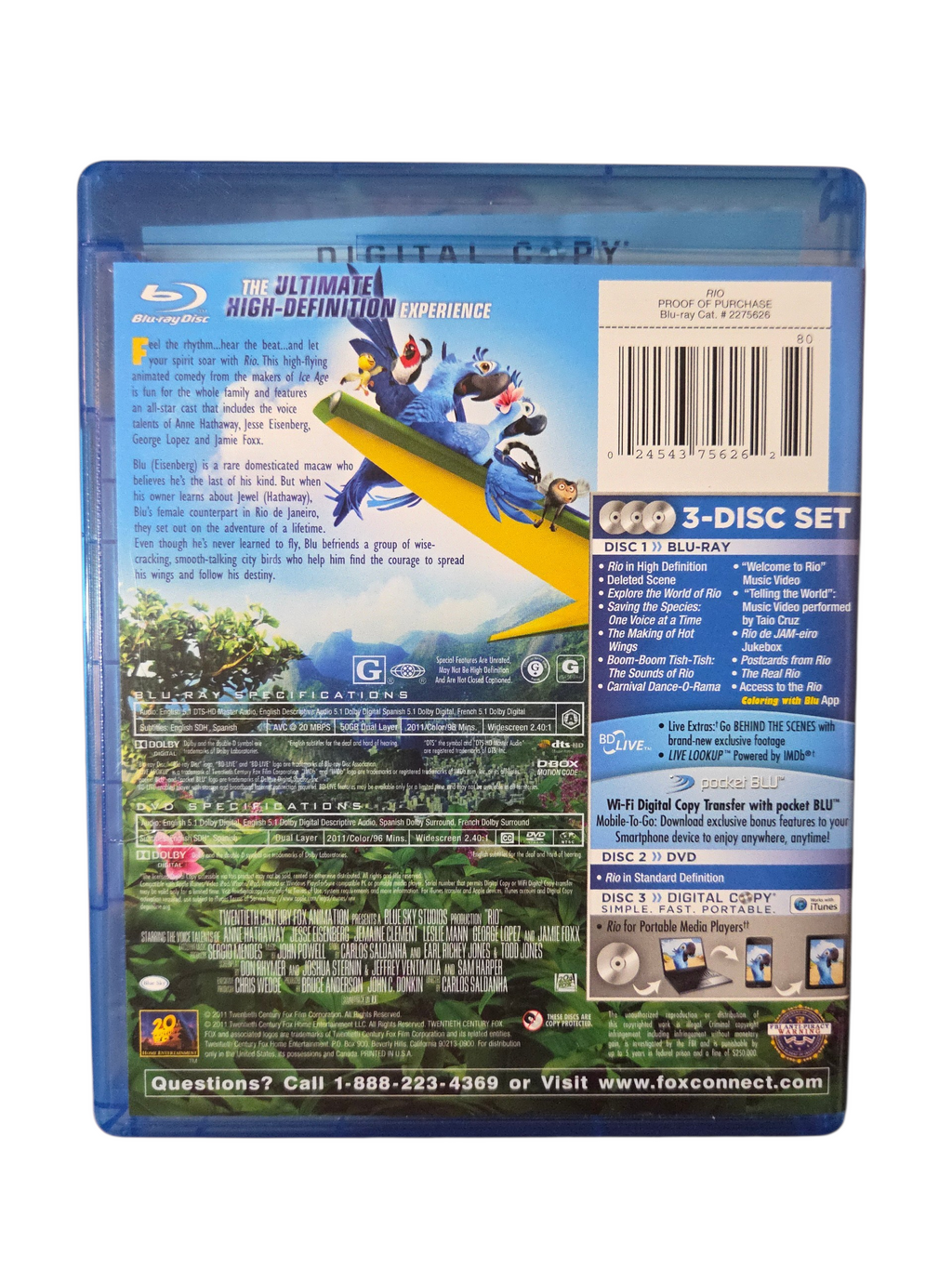 20th Century Fox Rio Blu-ray Set w/ Digital Copy - No DVD image 4