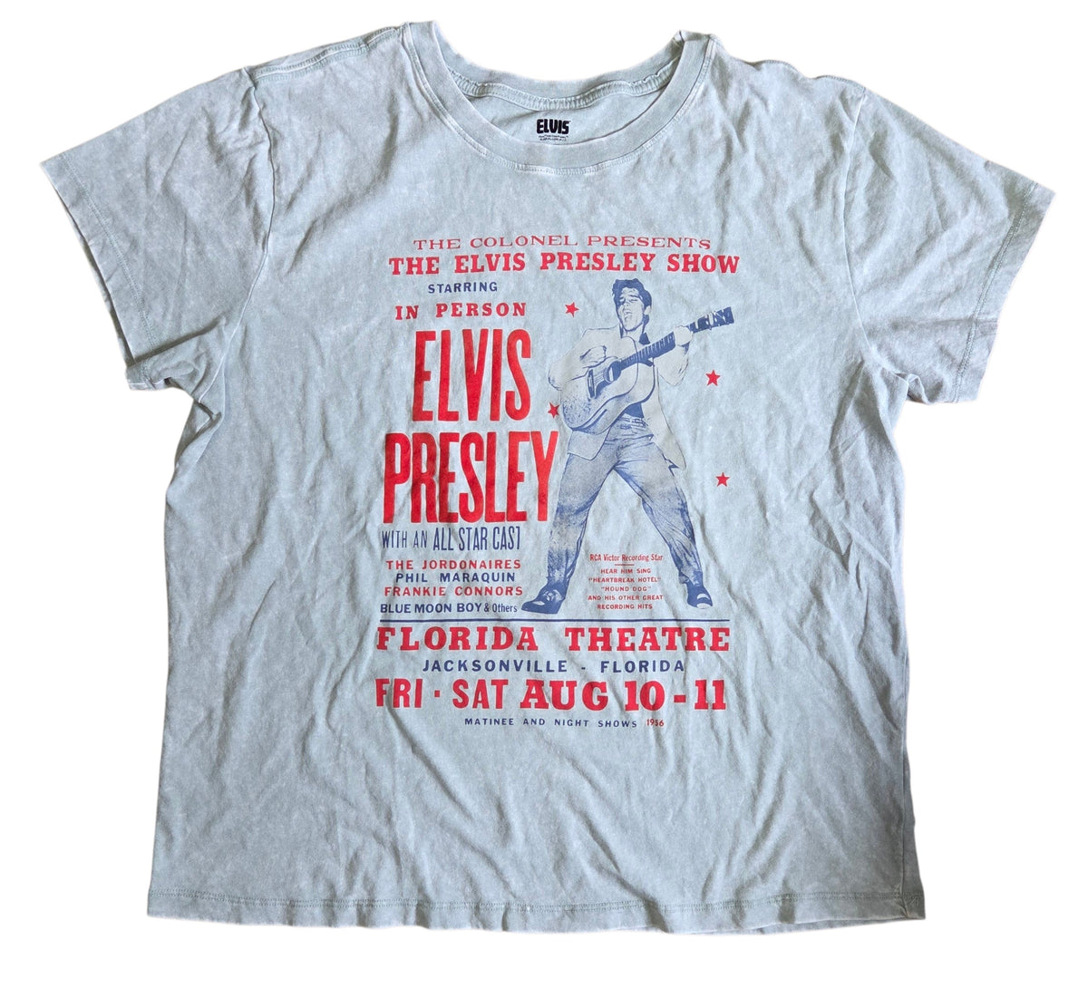 Elvis Presley Show Florida Theater Jacksonville Graphic T-Shirt Size XL