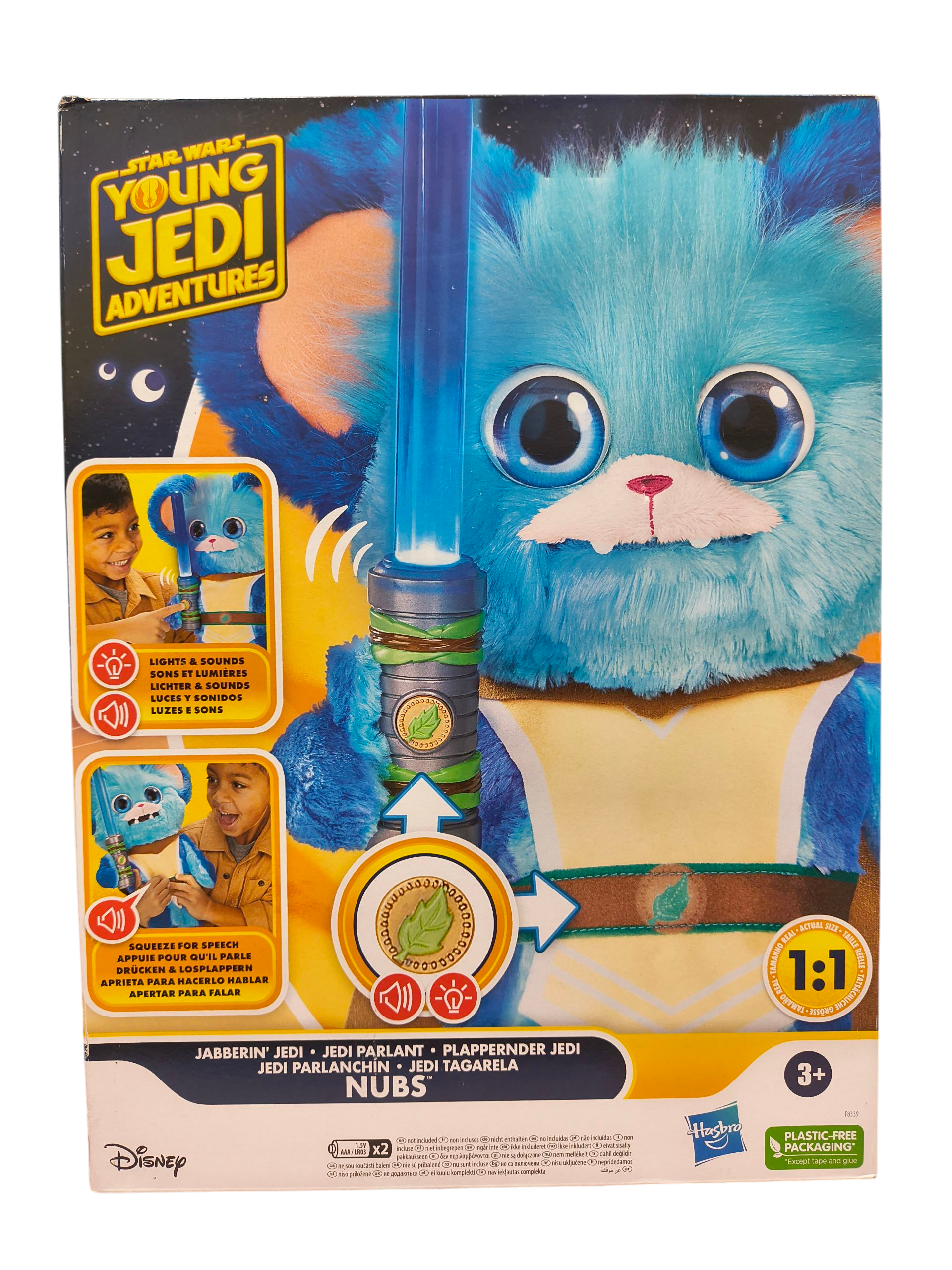 Star Wars Young Jedi Adventures Jabberin Jedi Nubs Lightsaber 13.5" Plush
