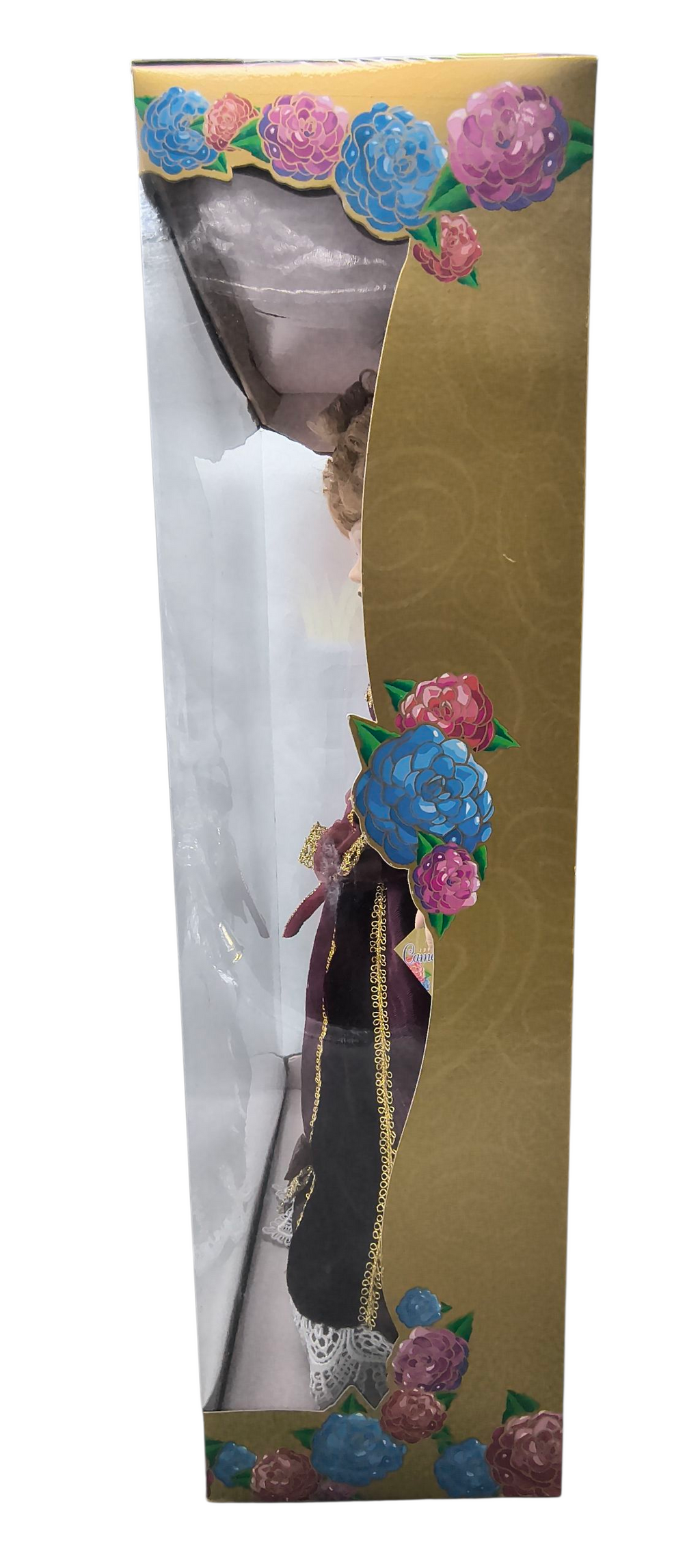 1997 Brass Key Camellia Garden Burgandy Dress w/ Gold Trim 16" Blonde Doll image 3