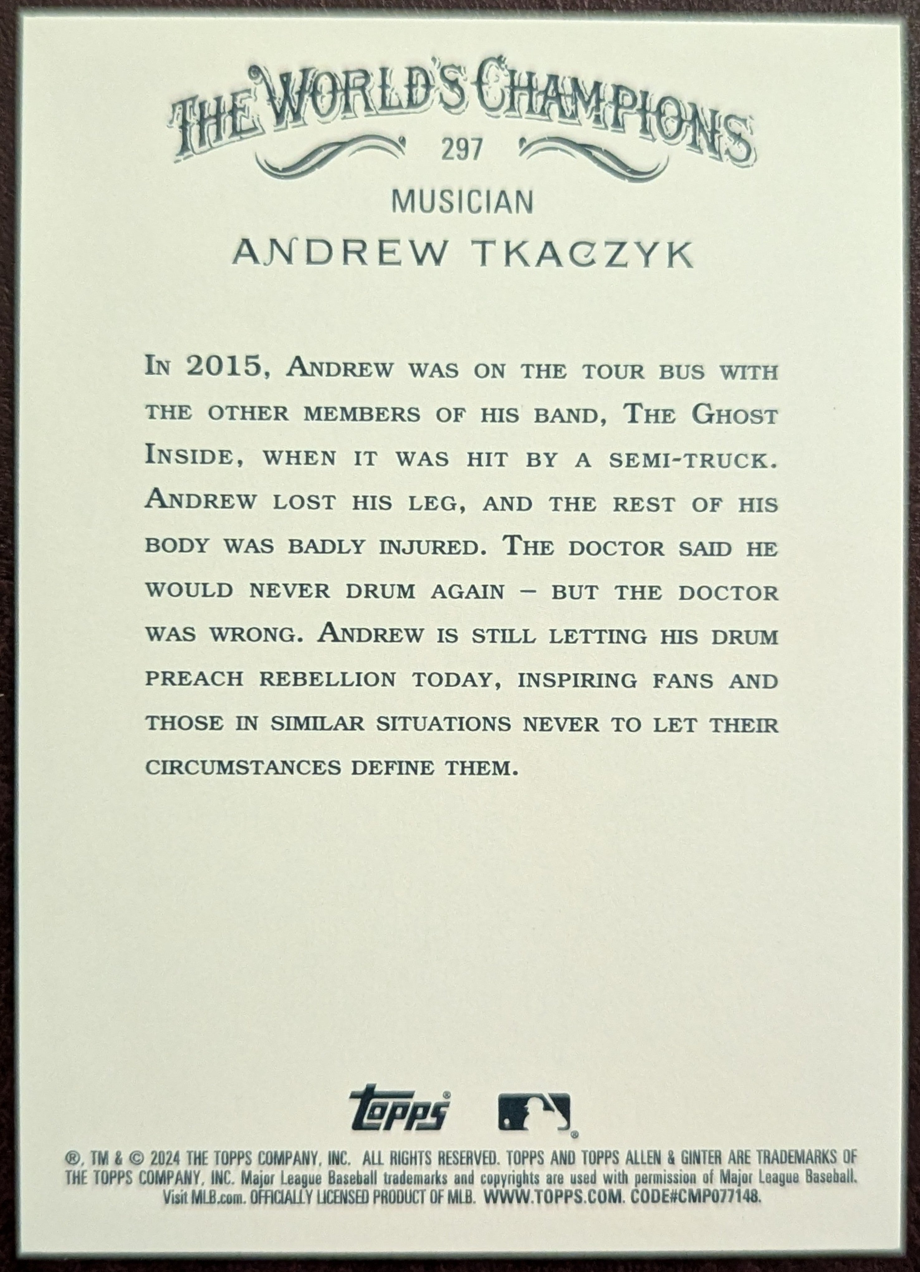 2024 Topps Allen & Ginter Andrew Tkaczyk Hot Box Foil #297 Musician image 2