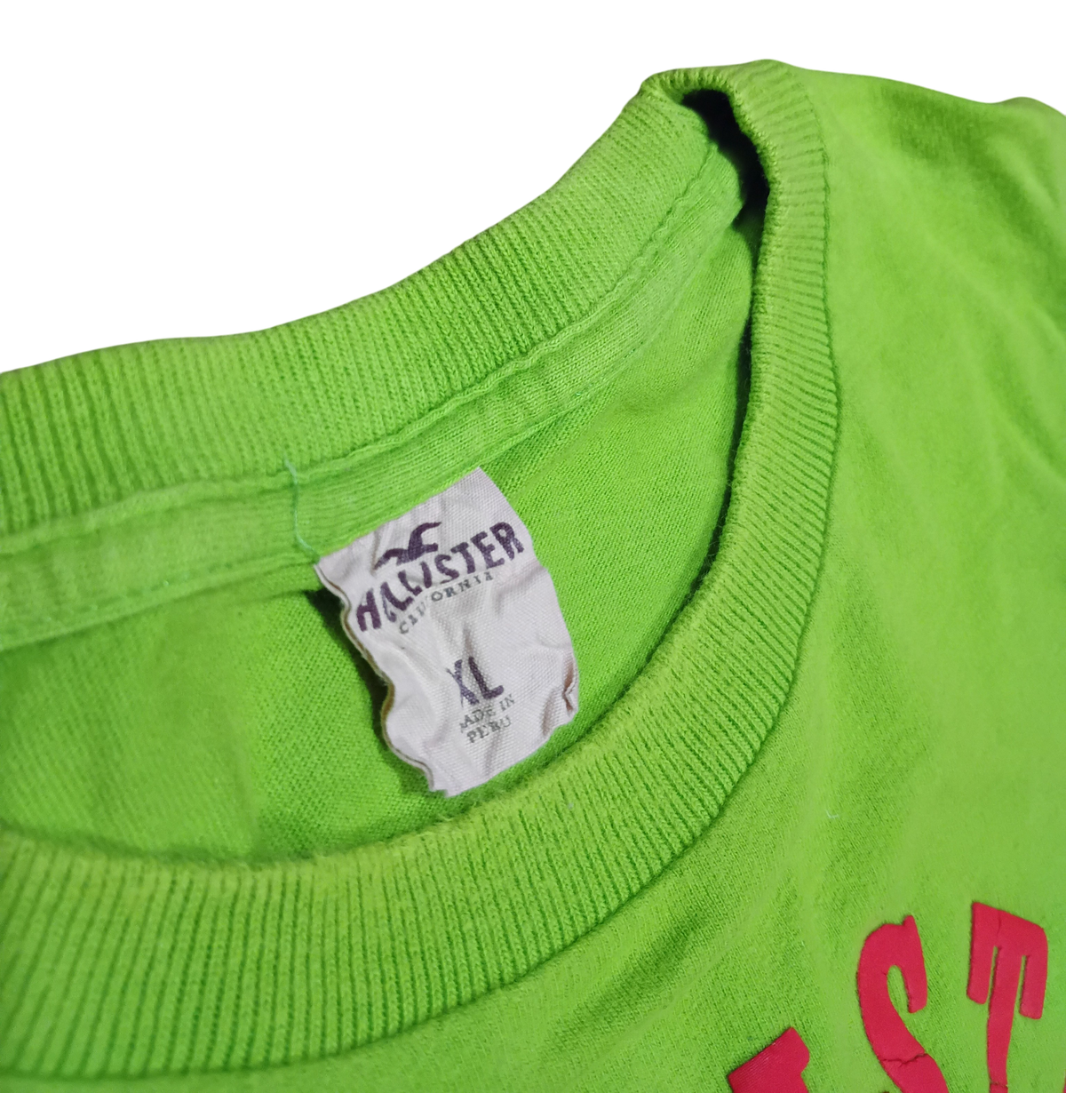 Vintage Hollister California Perched Pelican Lime Green T-Shirt Size XL image 3
