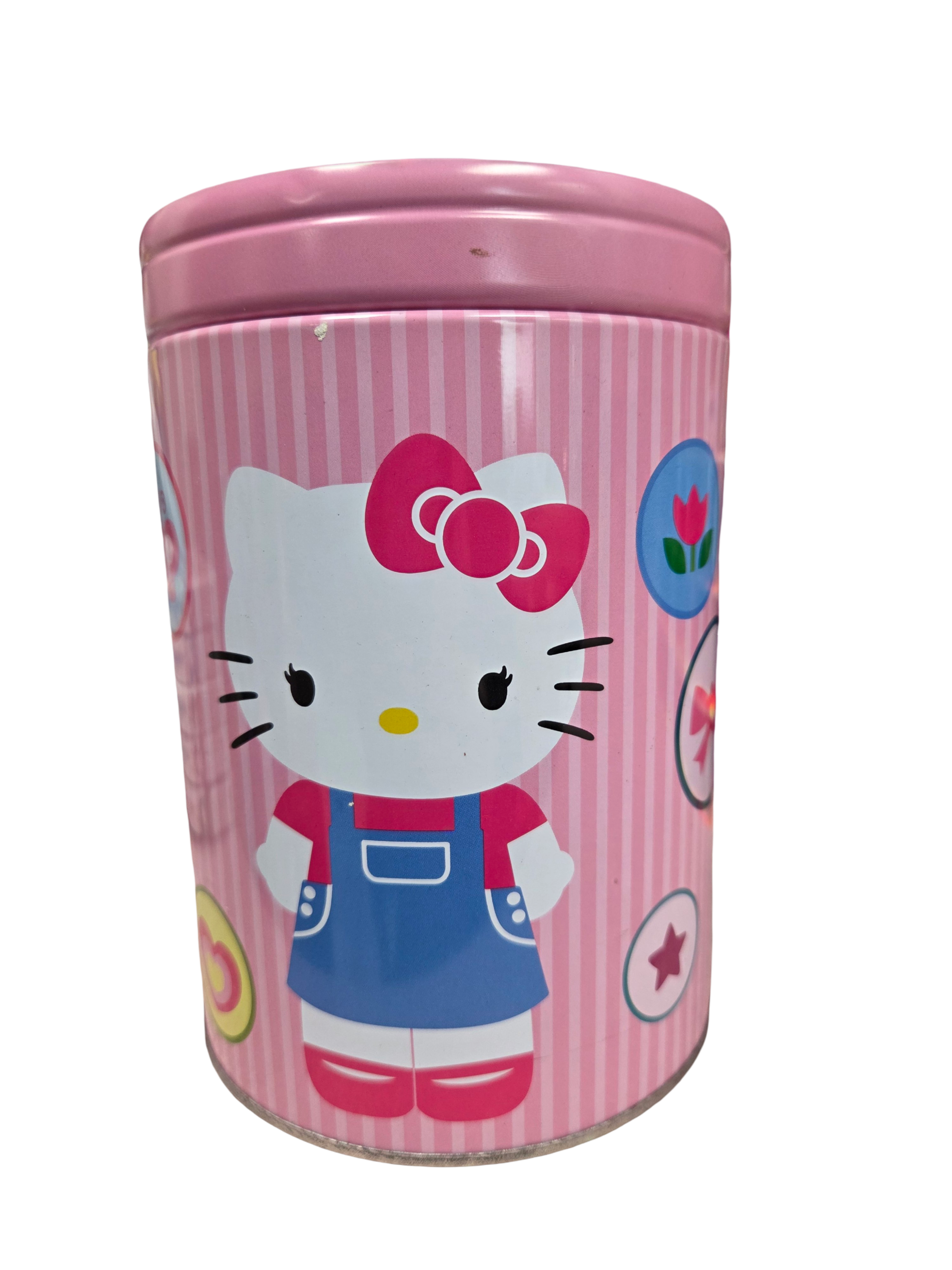 Tin Box Company Sanrio Hello Kitty Clylinder Tin Bank Coin Bank