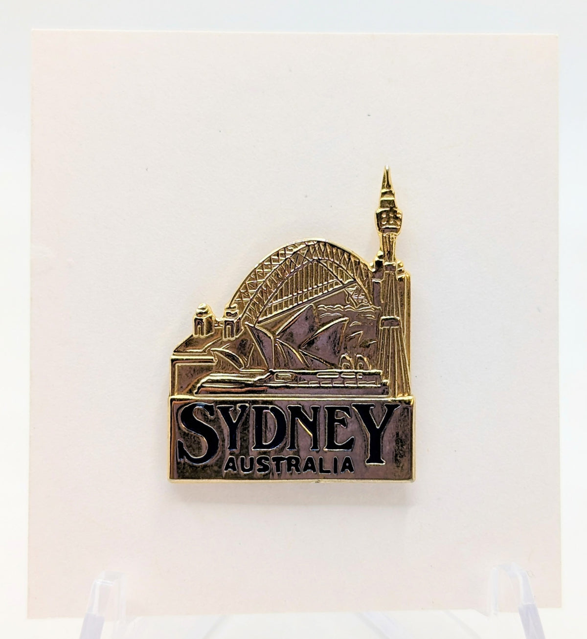 Visit Merchandise Sydney Australia Bridge Gold Textures Enamel Lapel Pin