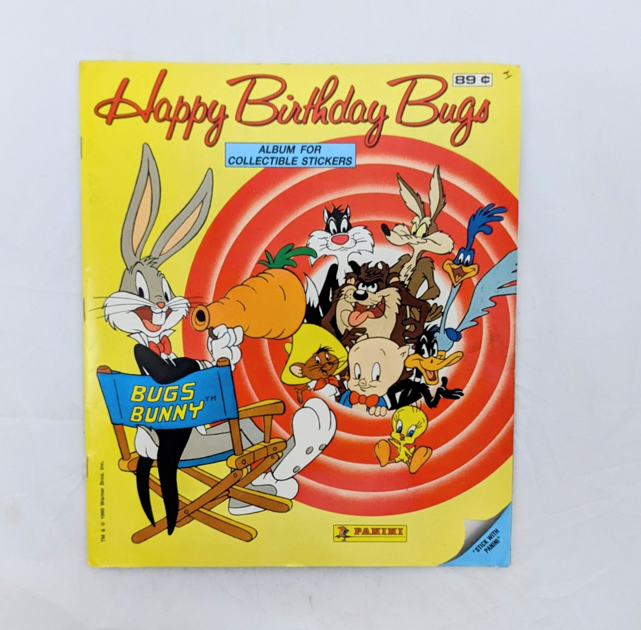 1990 Panini Warner Happy Birthday Bugs Looney Tunes Sticker Book 100% Complete
