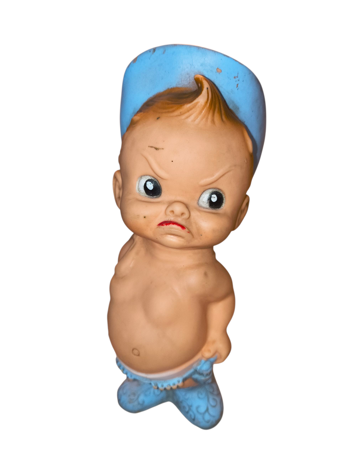 Vintage 50's Alan Jay Grumpy Cowboy Squeak Doll Rubber Vinyl Boy Doll image 2