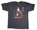 Teefury Godzilla Japanese Kanji Red Silhouette Black T-Shirt Size Large
