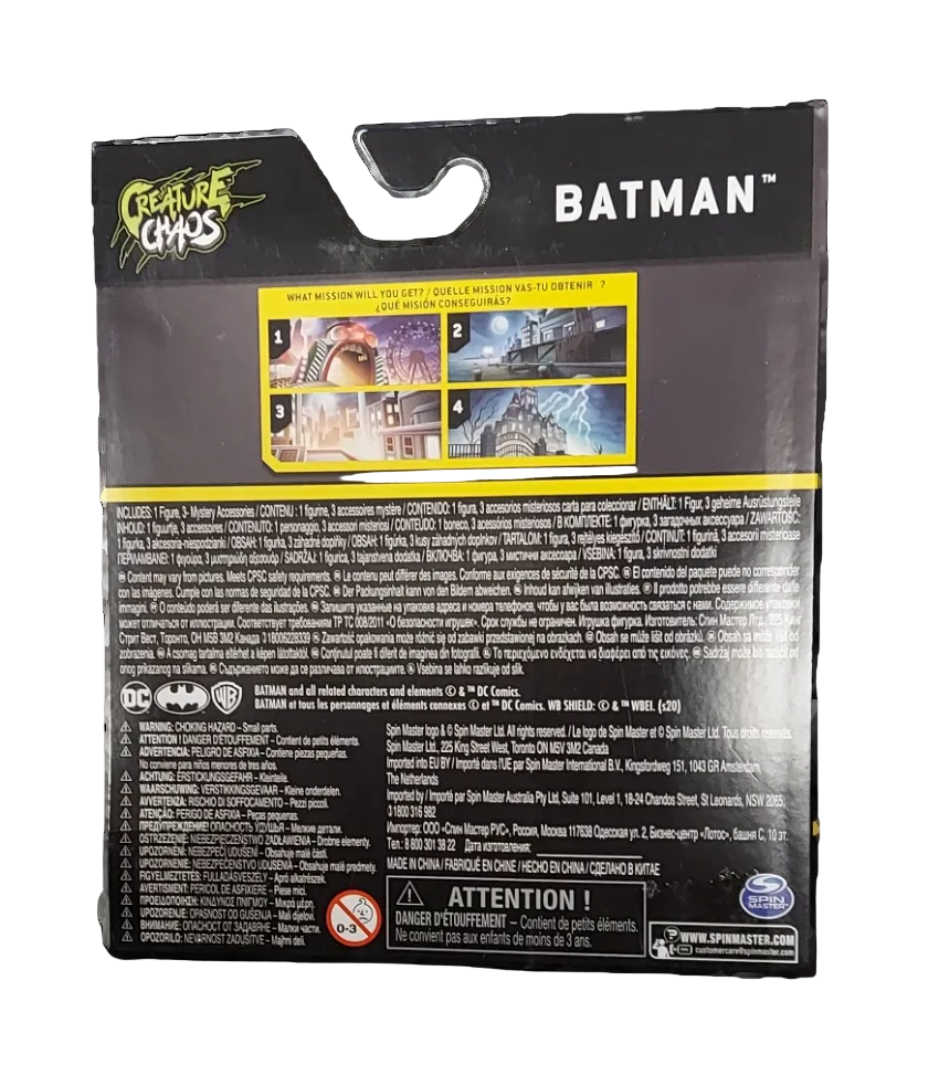 Spinmaster DC Batman 1st Edition The Caped Crusader Creature Chaos Black / Gray image 2