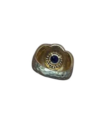 Staur Intricate Gold Plated 925 Silver Amethyst Ring w/ Box image 2