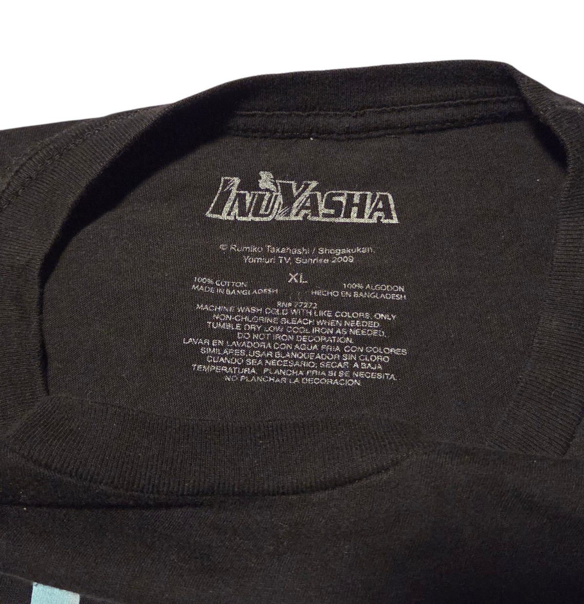 2009 Sunrise Inuyasha Hanyo Checkered Black T-Shirt Size XL image 3