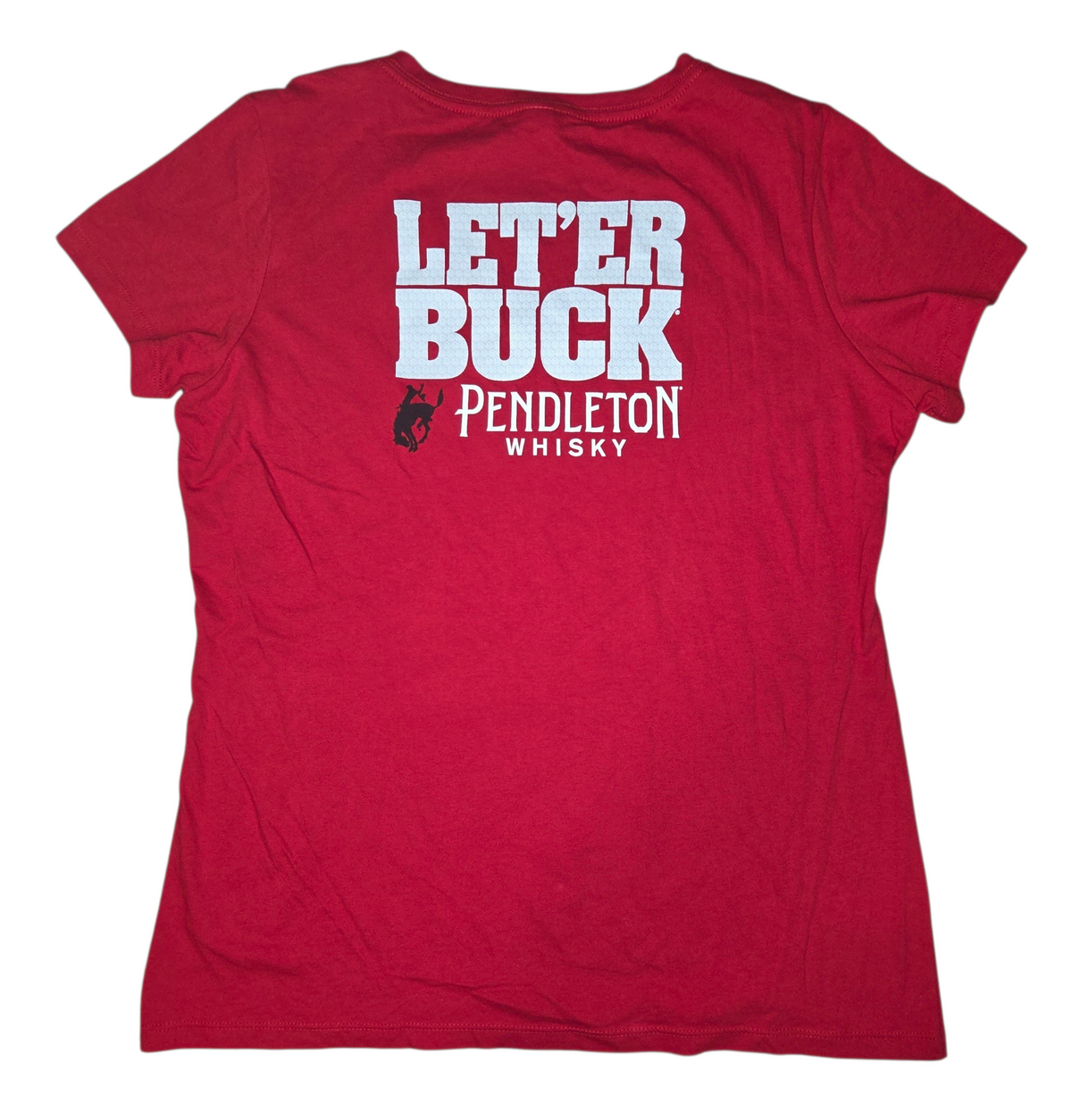 District Pendleton Whisky Let'er Buck Red Double Sided V Neck T-Shirt Large image 2