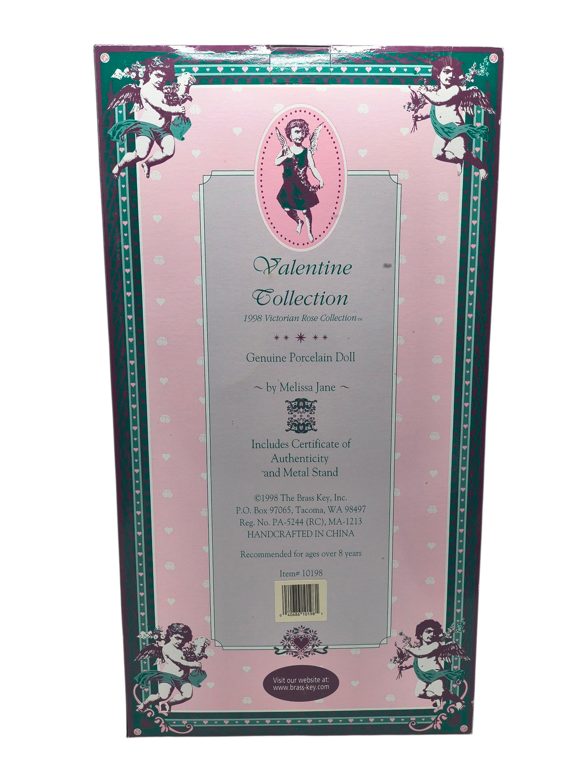 1998 Brass Key Melissa Jane Victorian Rose Valentine Edition Pink Dress 16" Doll image 2