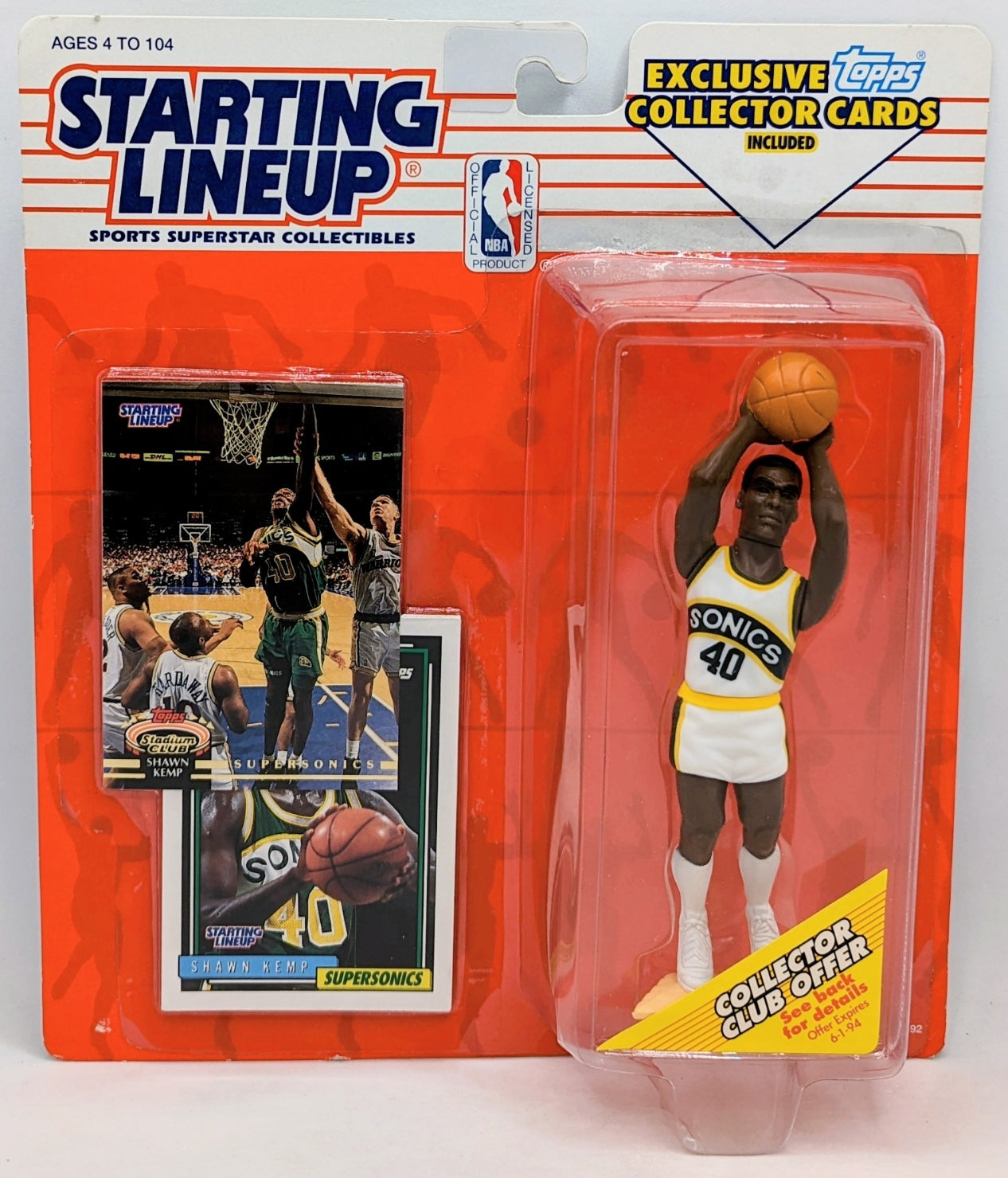 1993 Kenner Starting Lineup Alonzo Mourning Charlotte Hornets Rookie Figure