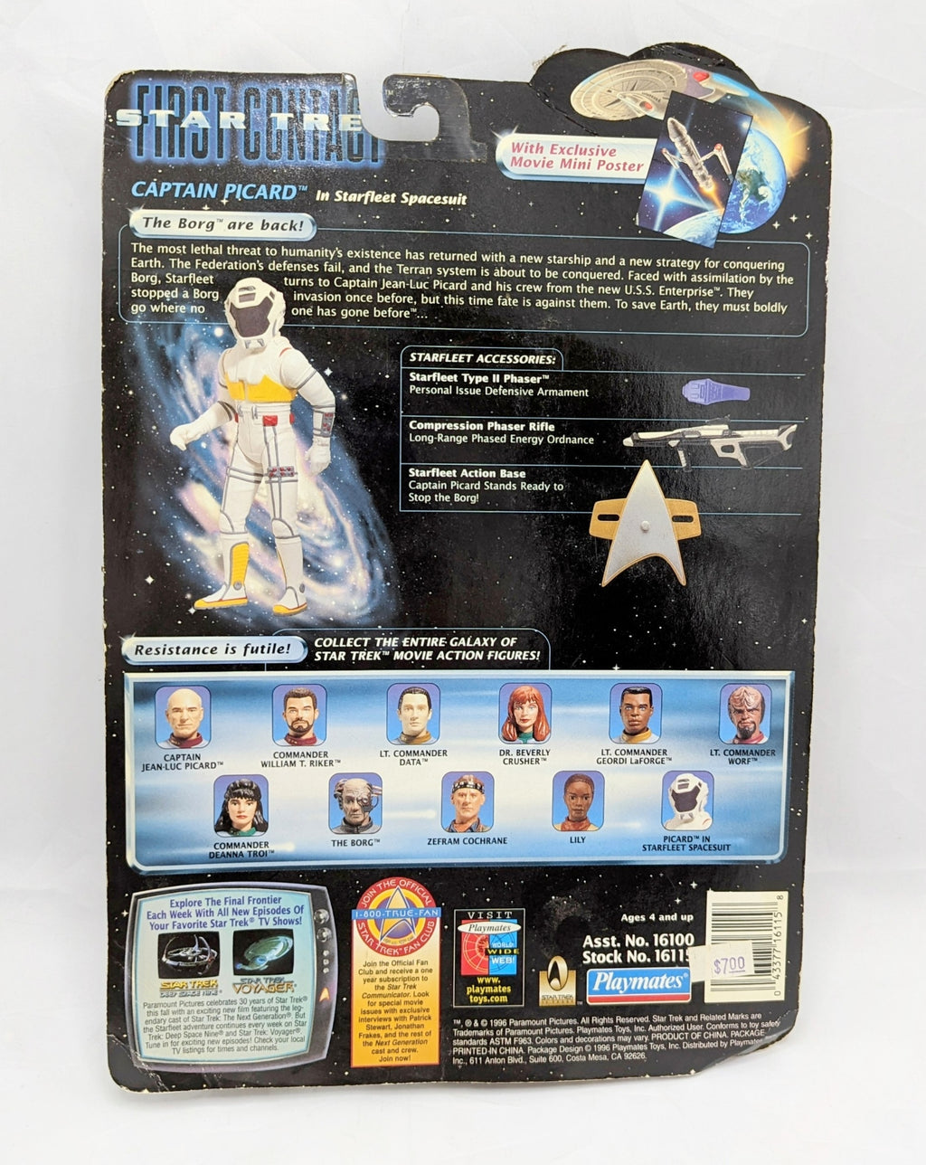 1996 Playmates Star Trek First Contact Captain Picard Figure image 2