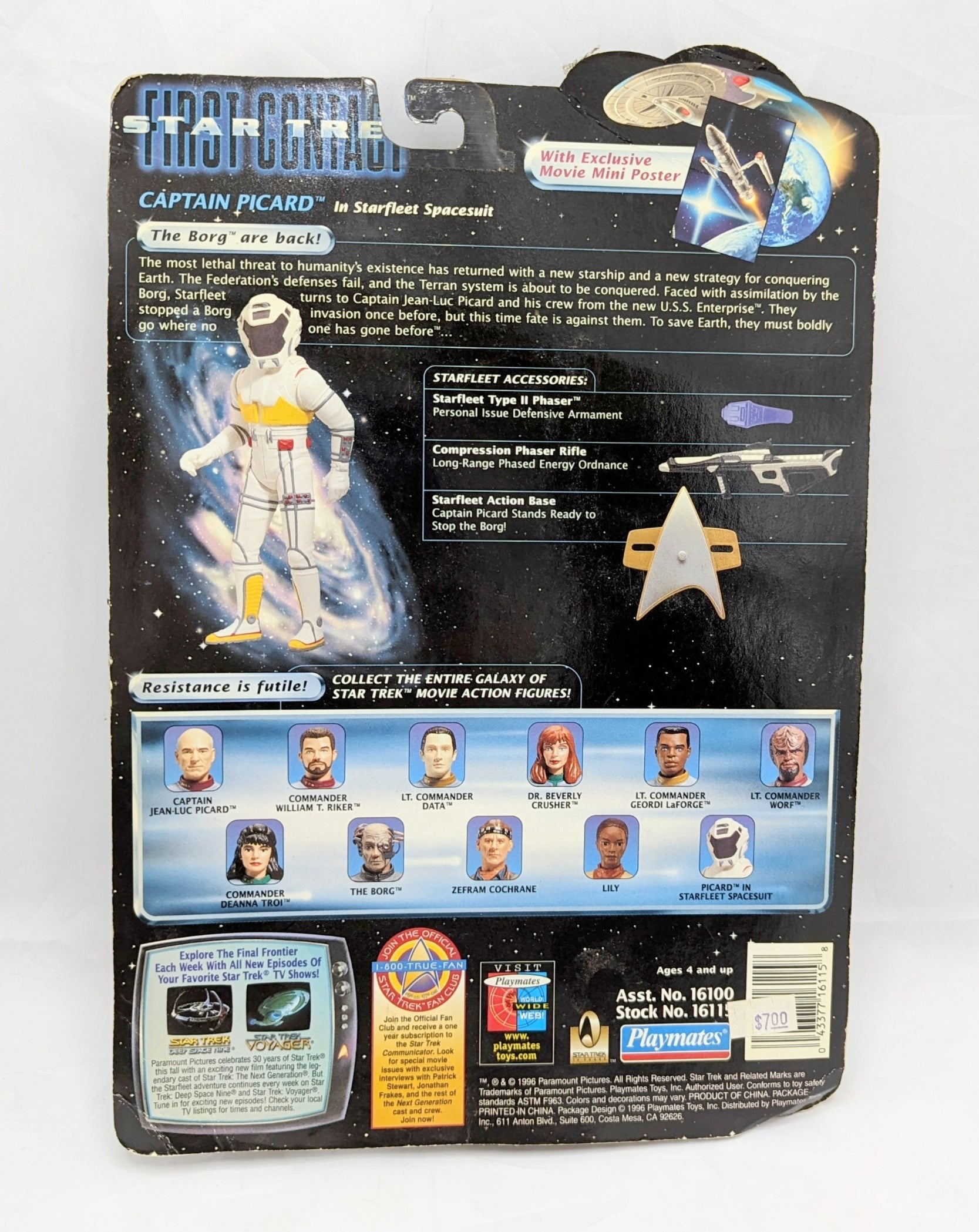 1996 Playmates Star Trek First Contact Captain Picard Figure image 2