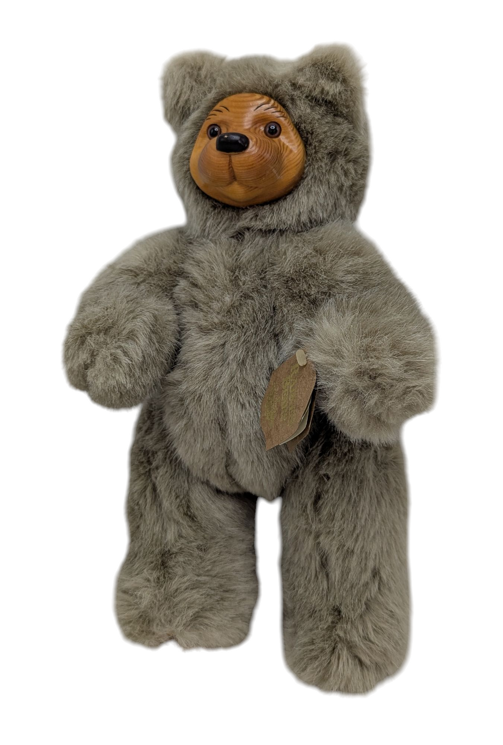 1989 The Good Company Robert Raikes Cookie Posable Wooden Face Teddy Bear 12inch image 2