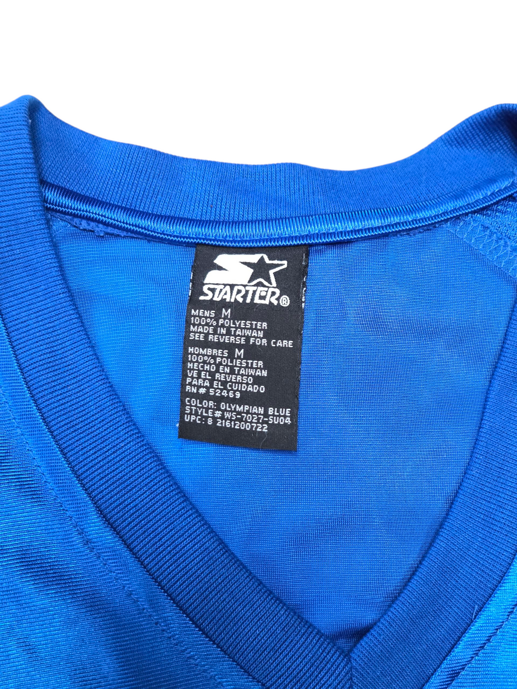 Y2K Starter Activewear Tank Top Basketball Jersey w/ Pocket Olympian Blue Medium image 3