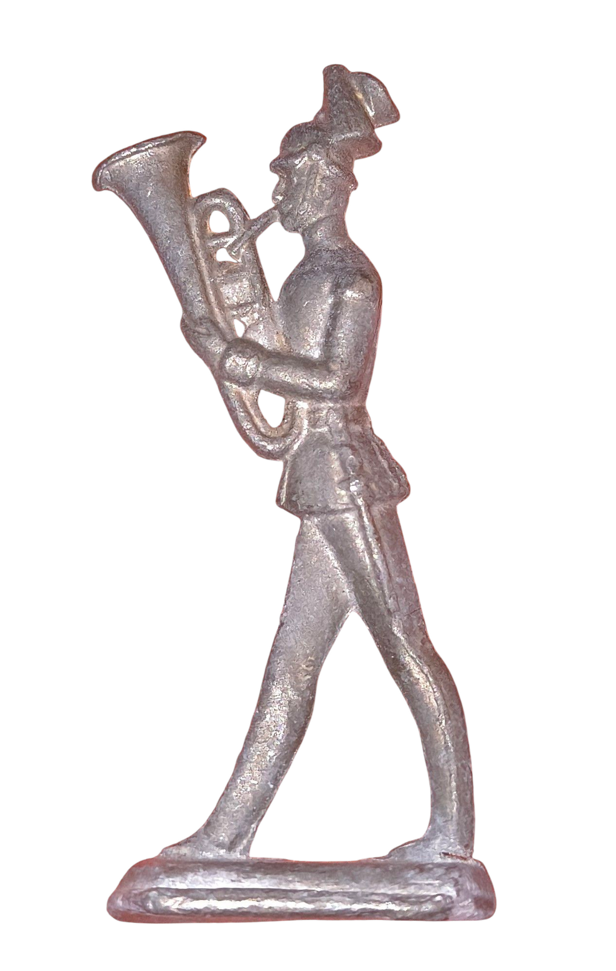 Vintage Lead Toy Soldier Marching w/ Euphonium Figurine