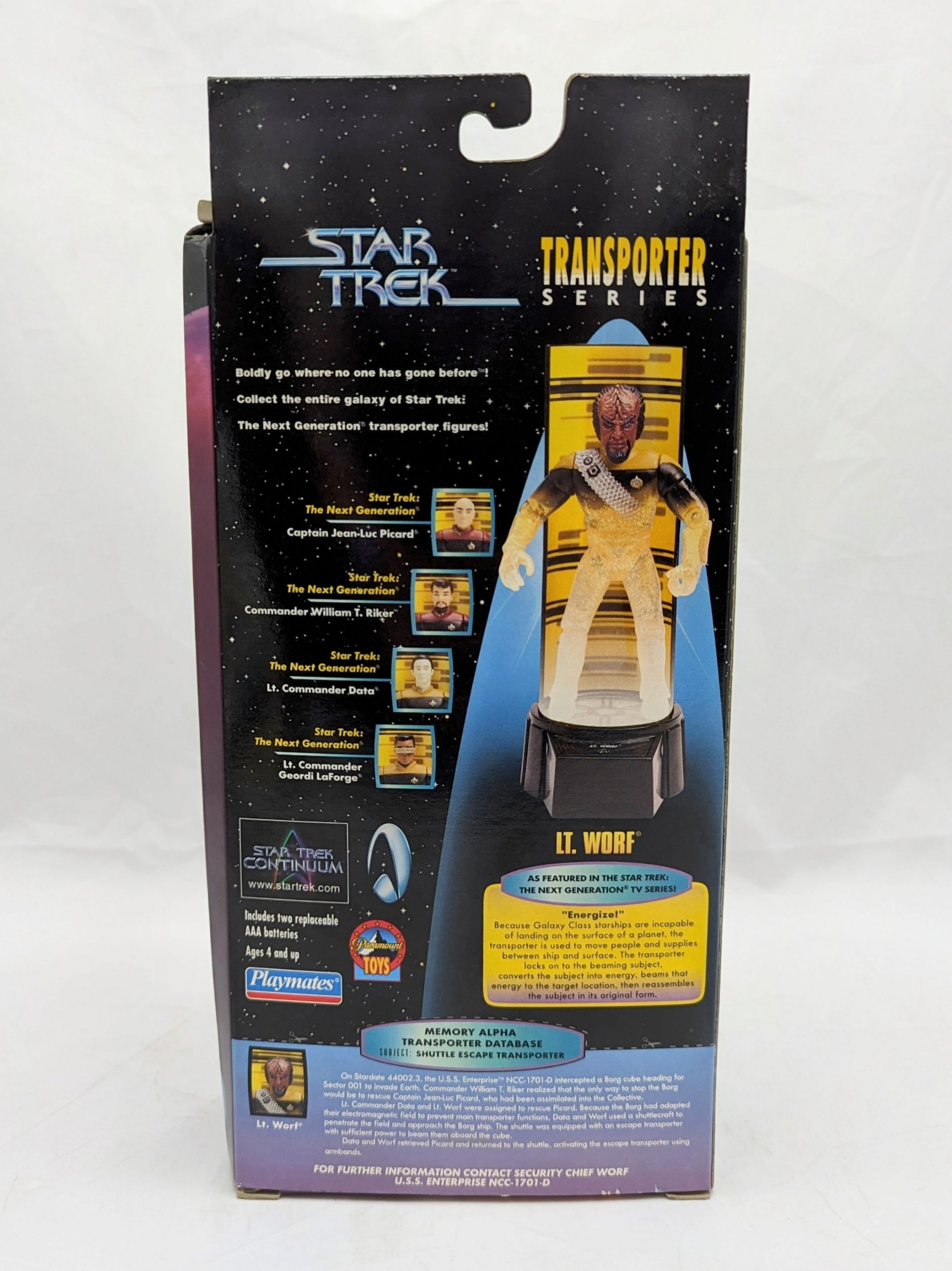 1998 Playmates Star Trek Transporter Series LT. Worf Figure image 2