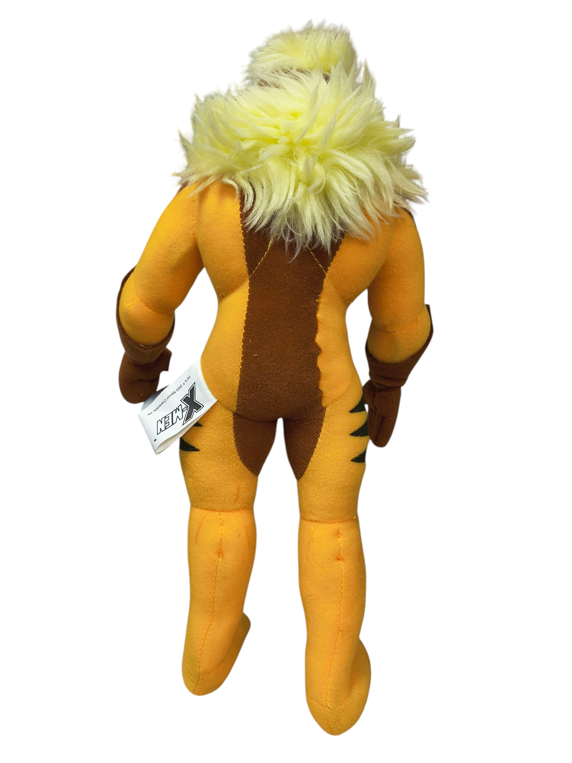 2003 Kellytoy Marvels X-Men Sabretooth 9" Plush Yellow Brown image 2