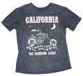 Peanuts Snoopy On Motorcycle California Sunshine Coast Stone Wash T-Shirt Size M