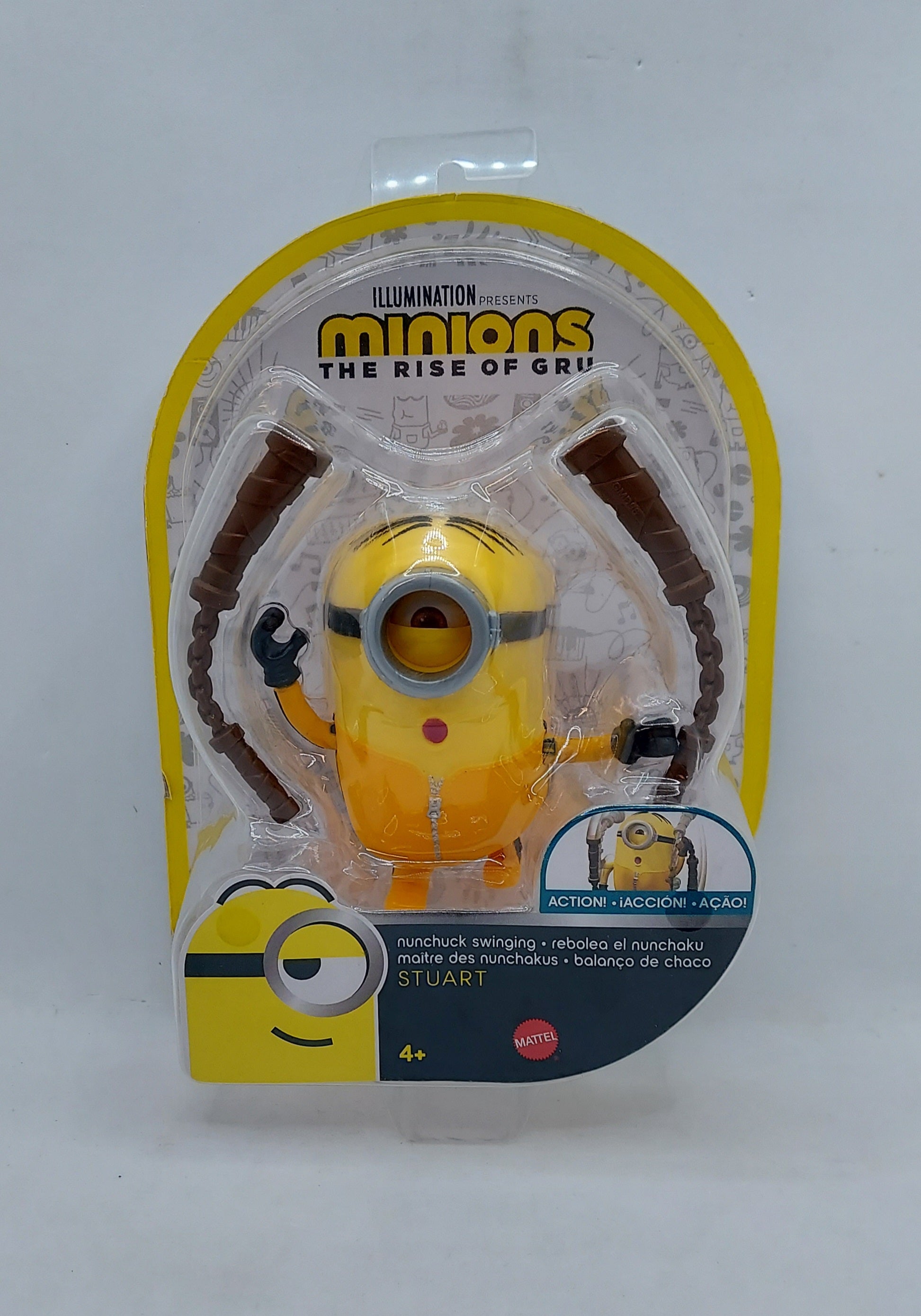 Mattel Minions: Rise of Gru Nunchuck Swinging Stuart Button Activated Figure