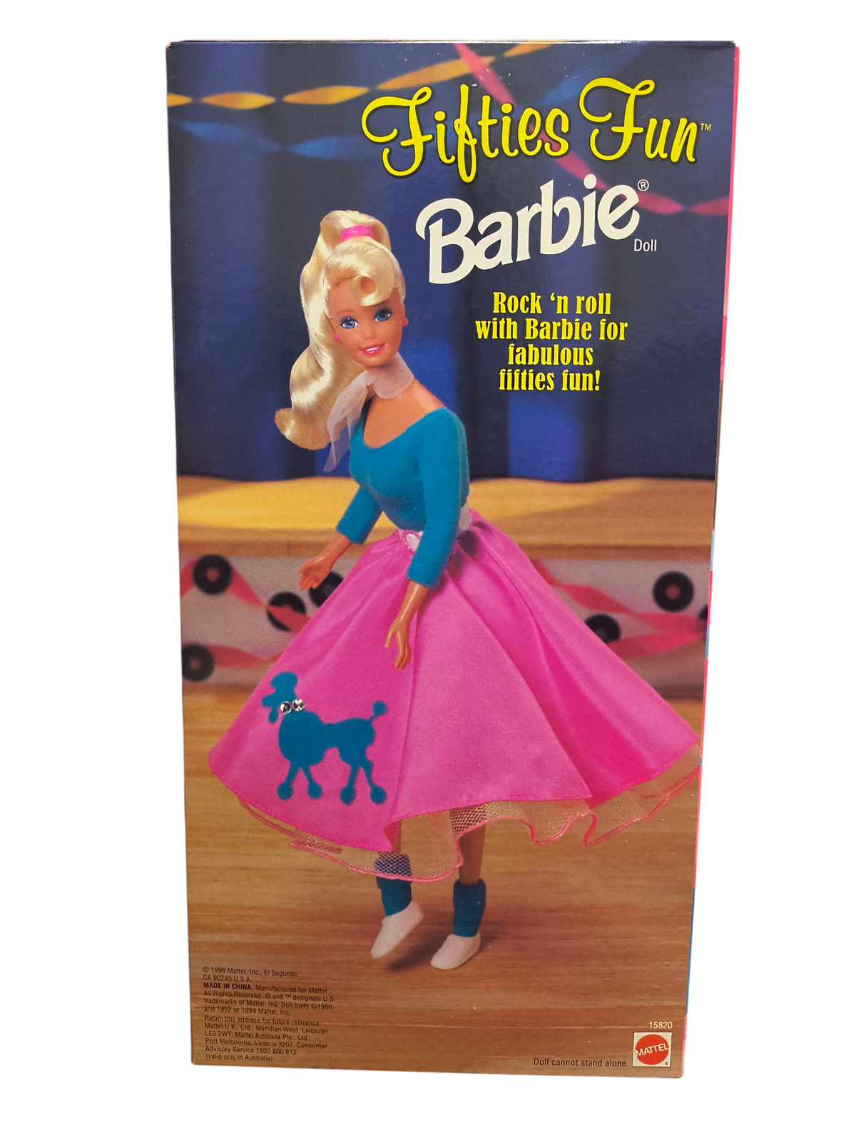 1996 Mattel Fifties Fun Barbie Doll Special Edition w/ Poodle Skirt 15820 image 2